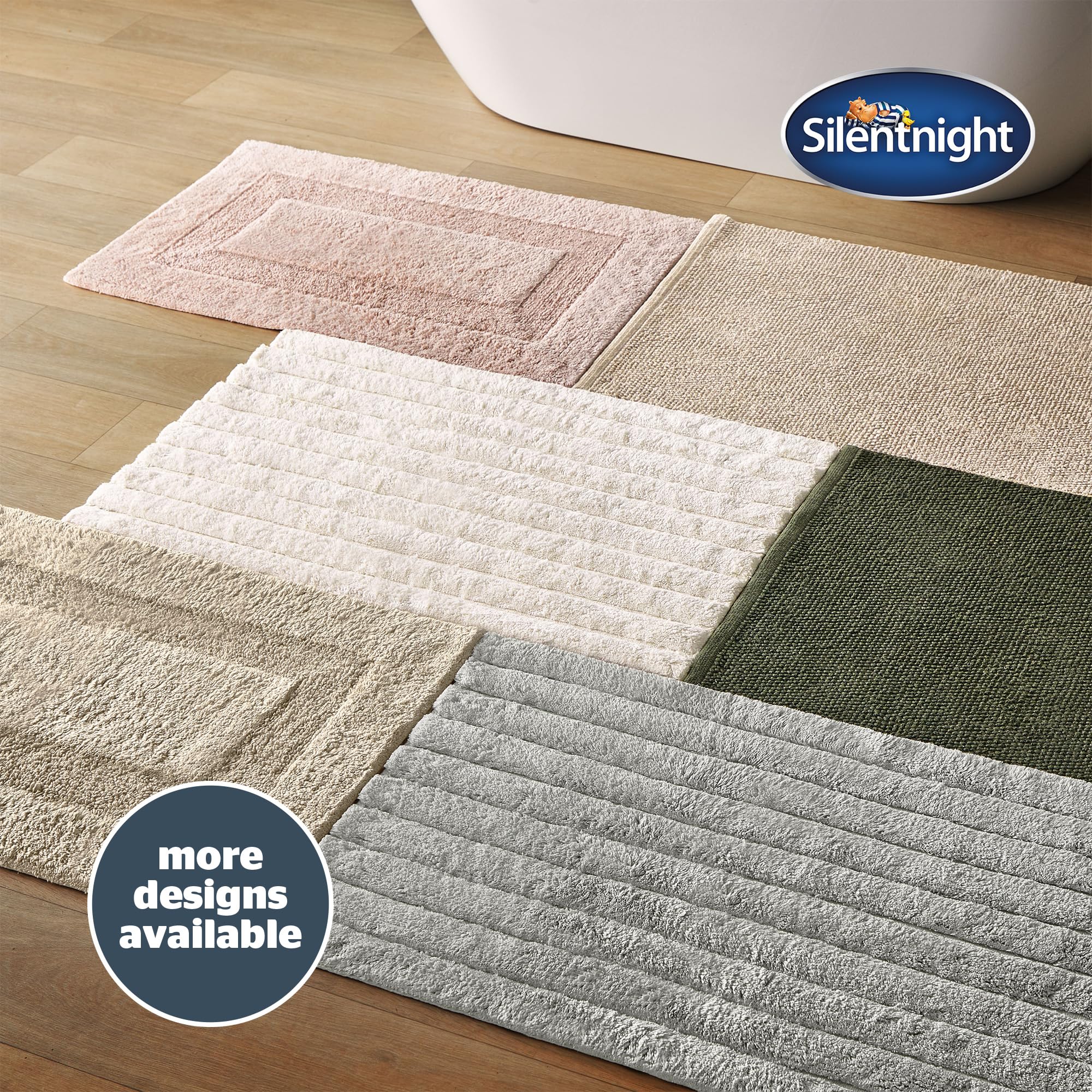 Silentnight Textured Knot Bathmat Green, Super Soft & Quick Drying 100% Cotton BCI, Handcrafted Fully Knotted Loop Bathmat - Image 4