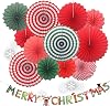 Yunison Halloween 12pcs Paper Fan Decorations Kit DIY Ceiling Hanging Paper Fans, Smile Pumpkin Party Banner, 24pcs 3D Bat Wall Stickers Window Decor Supplies