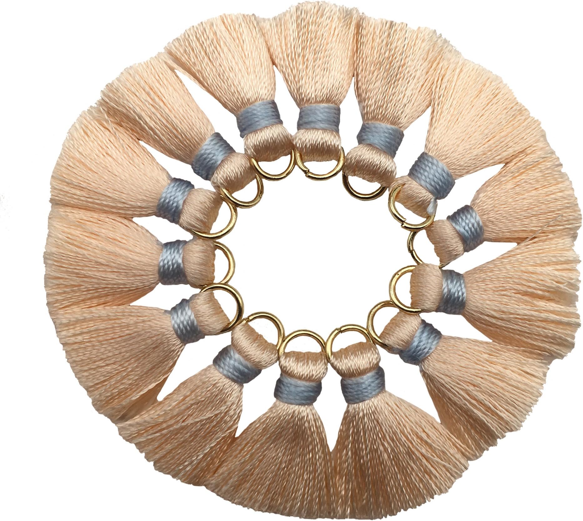 CHENGRUI 2CM Mini Tassels For Jewelry Making,Diy,Jewelry Accessories,Pack of 10 Pcs(Flesh pink)