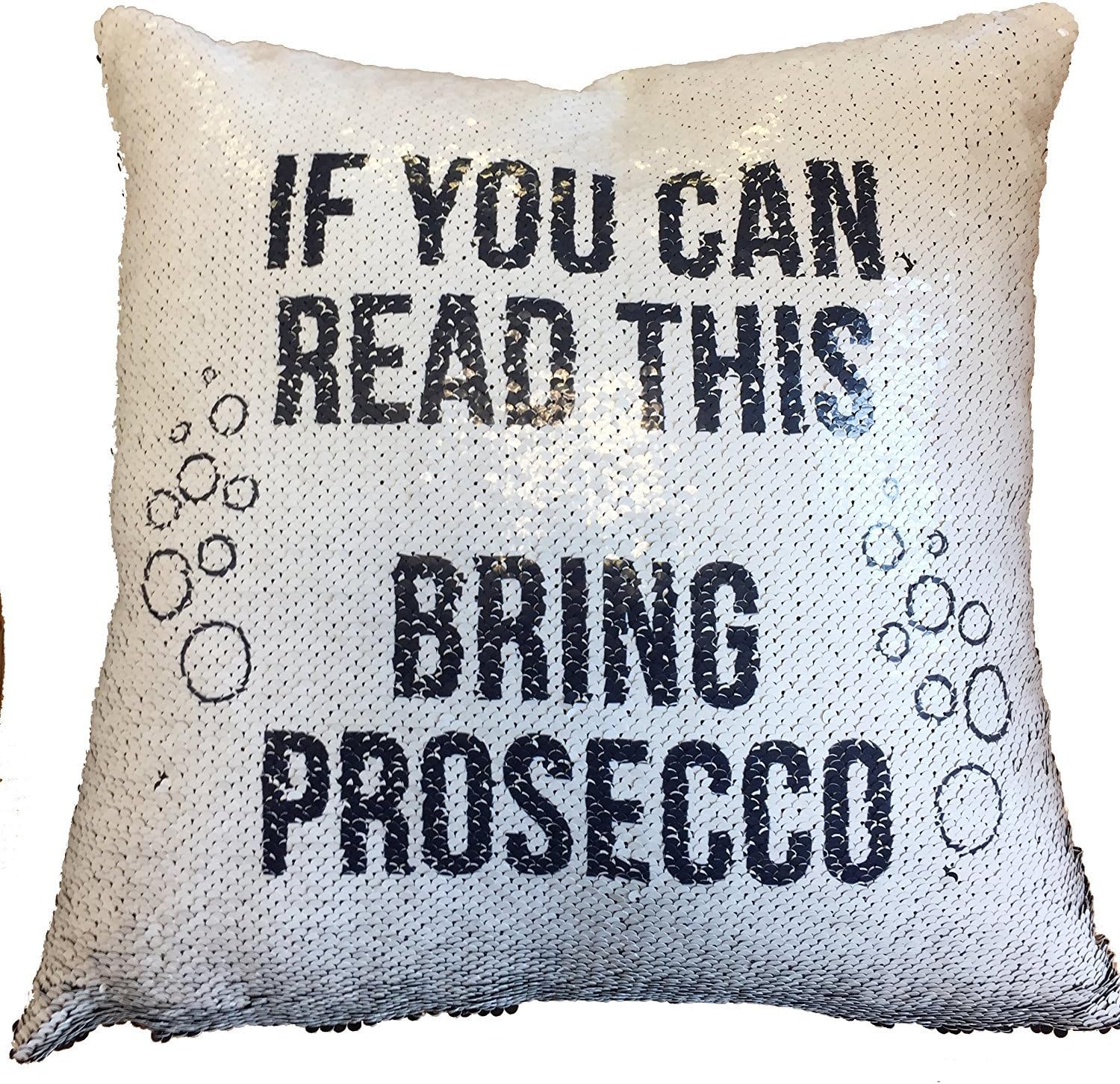sequin pillow with hidden message