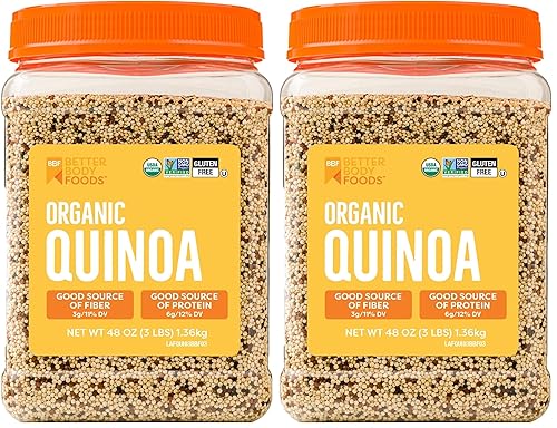 Miniatura 8 de BetterBody Foods Quinoa orgánica vegana proteína vegetal completa sin gluten reemplazo de arroz bajo glucémico 24 onzas