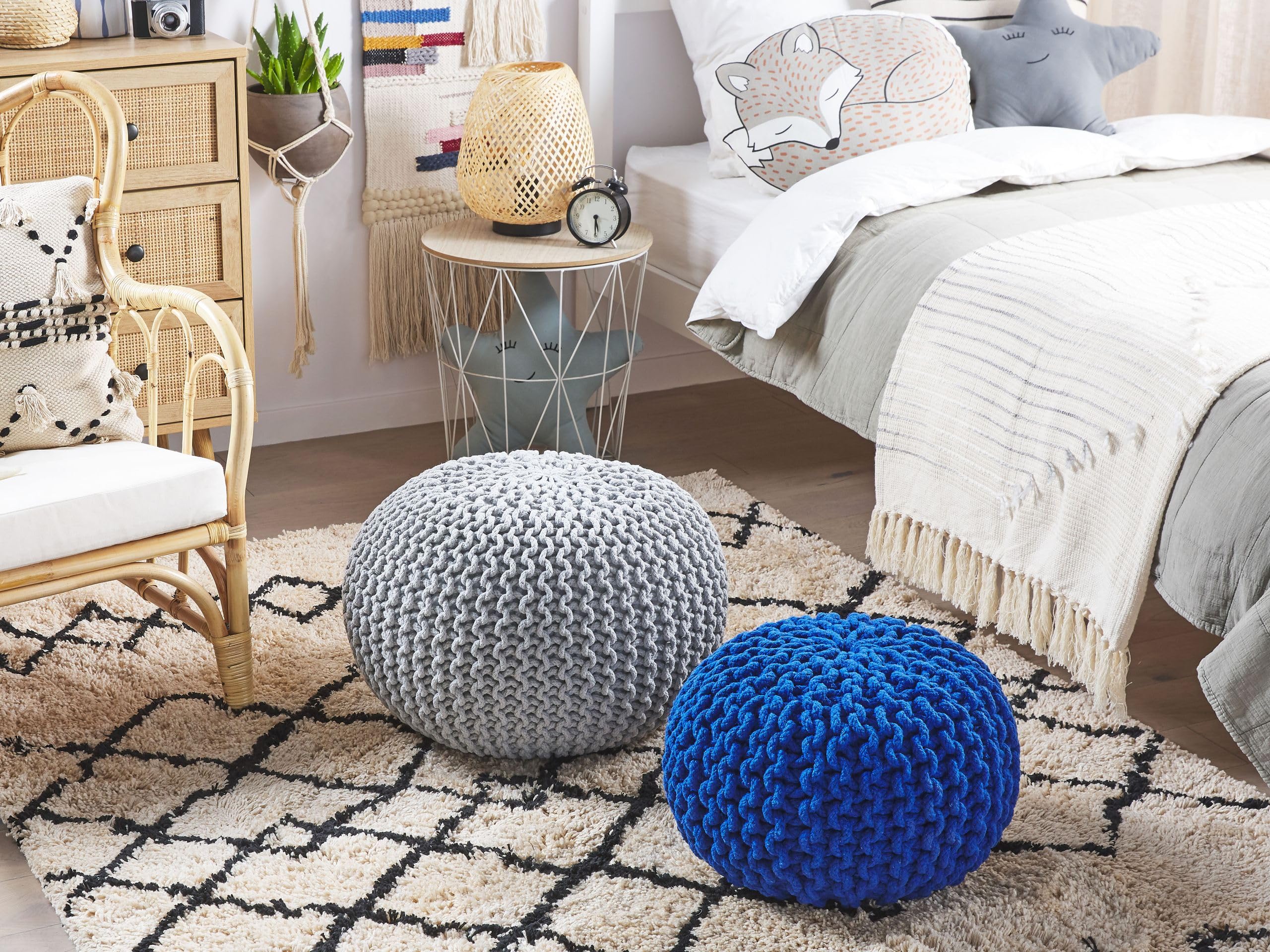 Beliani Trendy Ottoman in Hellgrau Baumwolle 50x35 cm Conrad