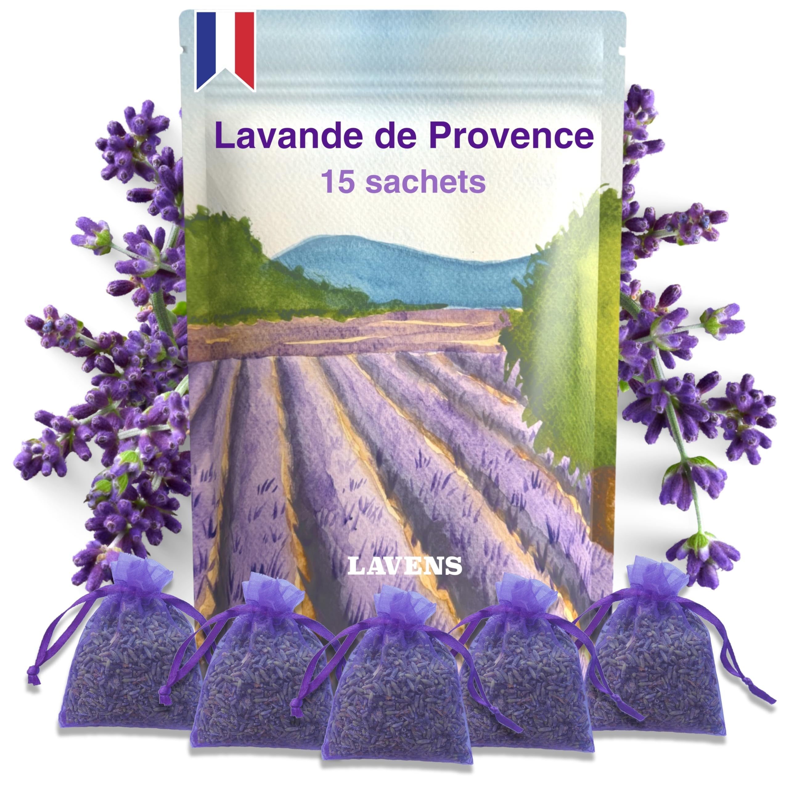 Sachets De Lavande 100% Naturels Pour Armoire Et Tiroirs - Anti-mites Et Désodorisant Longue Durée - Lot De 20 Sachets Parfumés