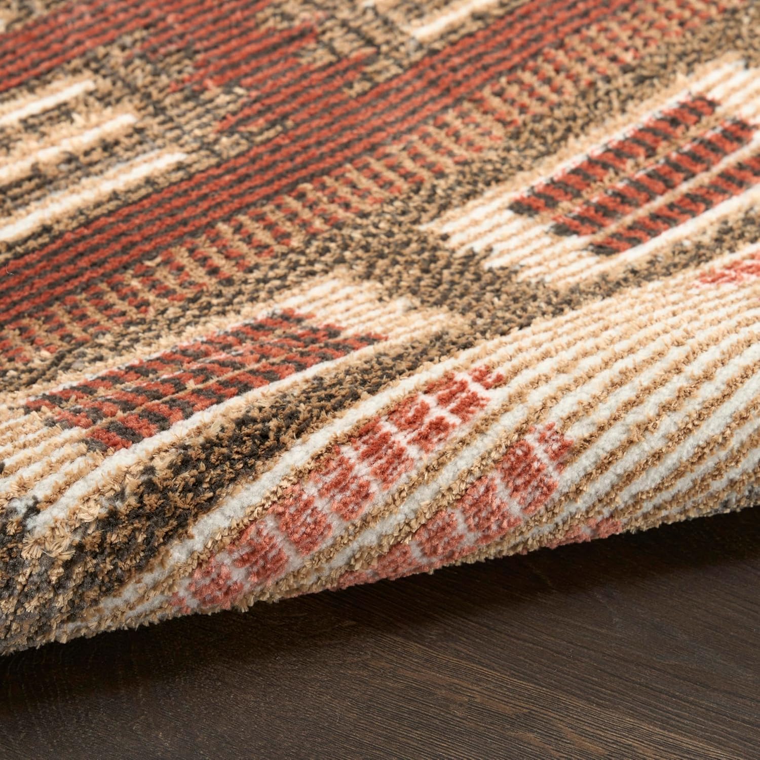 Nourison Home Nordic Rust 2' x 6' Area Rug - Easy Clean, Non Shedding, Bed Room, Living Room, Dining Room, Kitchen (6' Runner)