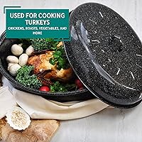 Vista 6 de MIRRO Tostador ovalado esmaltado de 18 pulgadas con tapa, negro