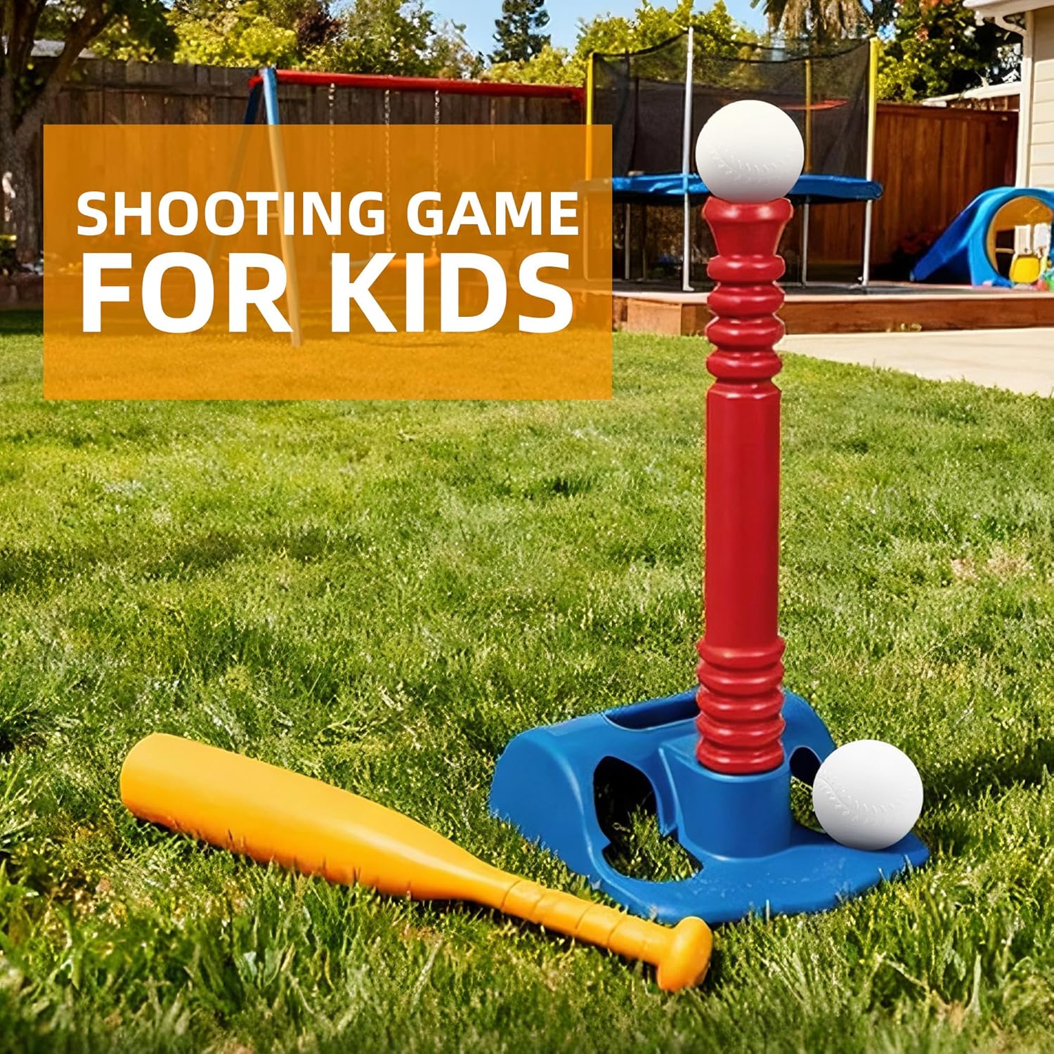 Elevon T-Ball Set, Red, Adjustable Batting Tee Game with Balls, for Baseball, Softball, Skills, Toddlers Ages 18+ Months