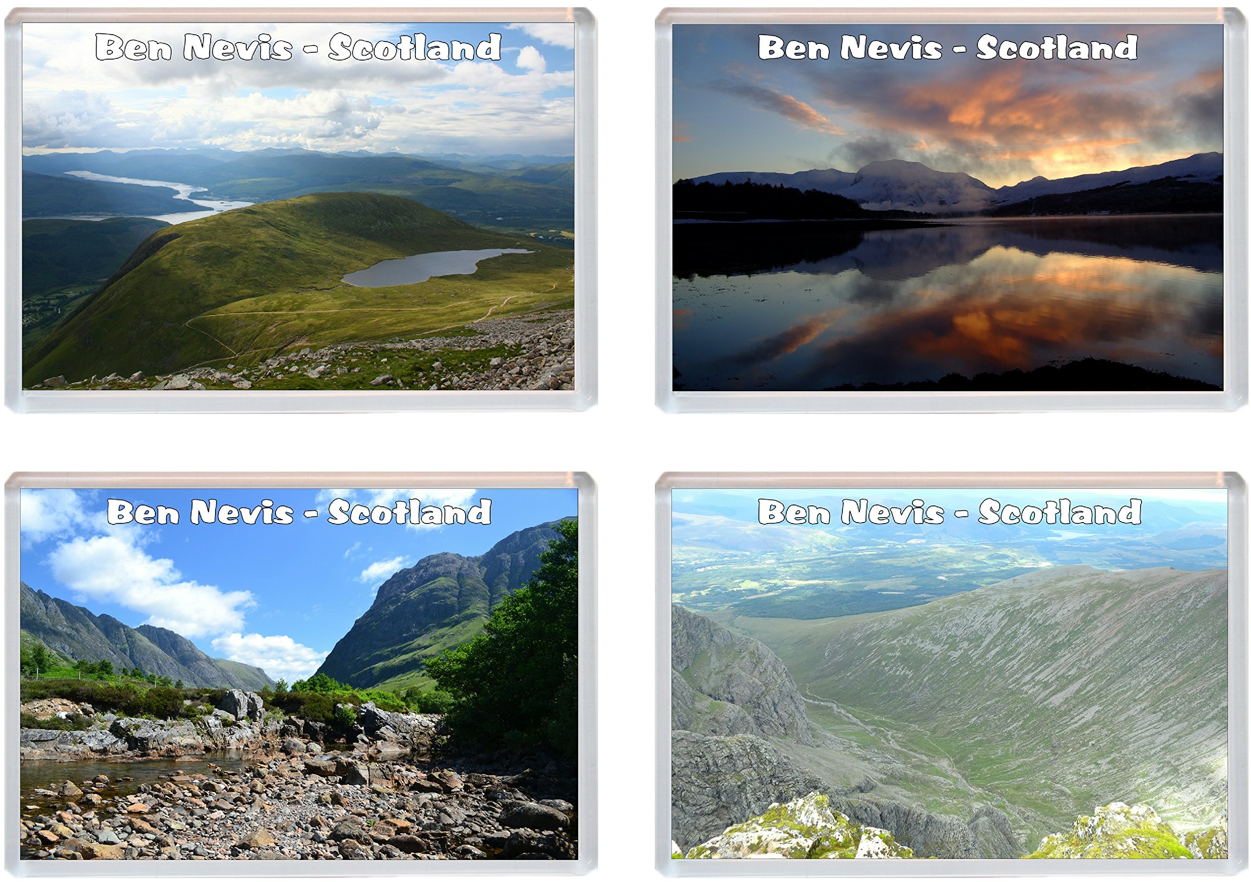Ben Nevis - Scotland - 4 PACK - Jumbo Fridge Magnet/Magnets