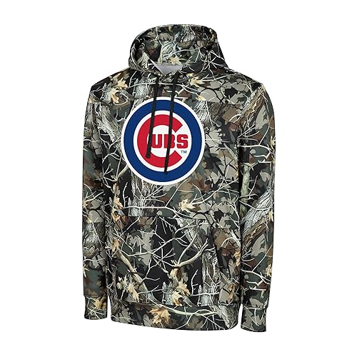 MLB Men's Official Hunter Camo Primary Logo Performance Pullover Hoodie