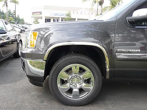 TFP 3406 Molduras para guardabarros, acero inoxidable, compatibles con GMC Sierra 07-13 24Dr sin llamarada (1.6 pulgadas)