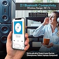 Vista 7 de Pyle 12-Channel Wireless Bluetooth Power Amplifier - 6000 Watts Maximum Power Output, Multi-Zone Audio Source Mixer Receiver with USB, SD, AUX