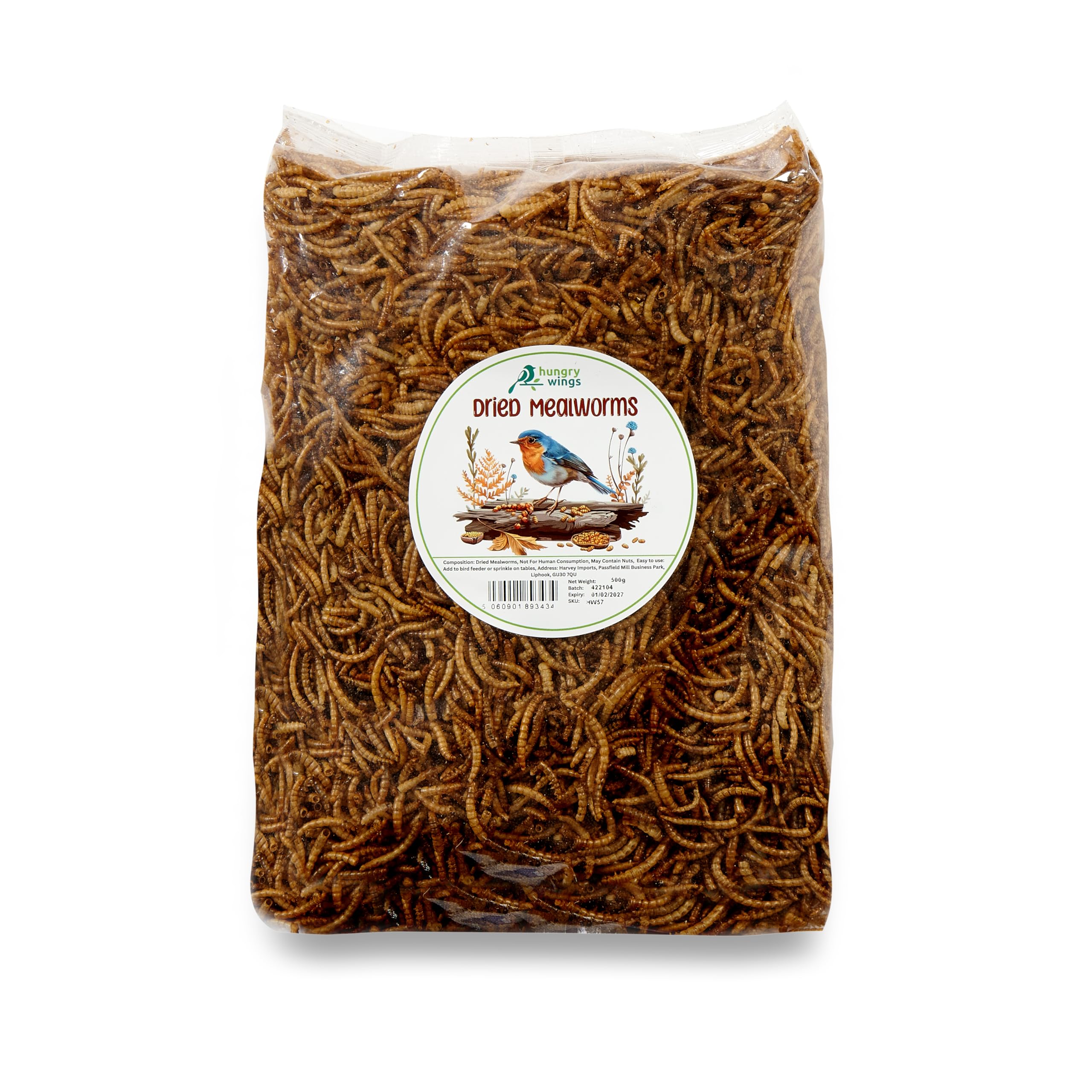 Wild Bird Food (500g, Dried Mealworms)