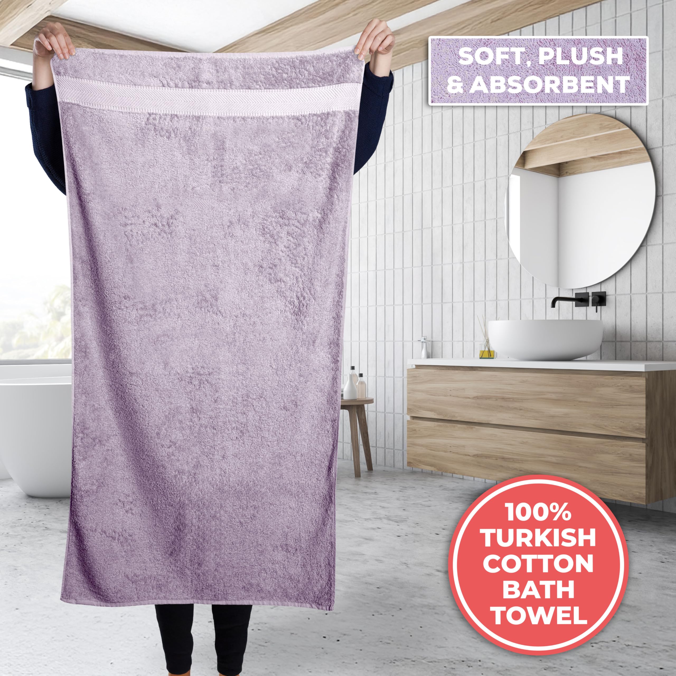 TEXTILOM 100% Turkish Cotton Oversized Bath Sheets – 40x80 Inches, 600 GSM, Aqua Color