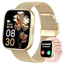 Smartwatch Donna, 1,91″ HD Orologio Smartwatch Donna con Chiamate Bluetooth, 120+ Modalità Sport, Monitoraggio Salute 24, 7, Impermeabile IP68, Fitness Tracker Compatibile con Android e iOS, Oro