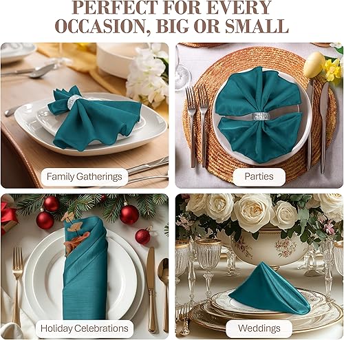 Miniatura 323 de Ultimate Textile -1 docena - Reversible Shantung Satin - Majestic - Servilletas de tela Majestic de 17 x 17 pulgadas color azul pizarra