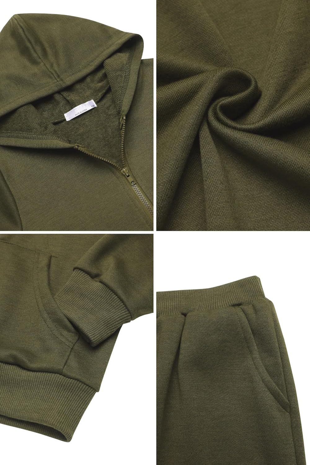 Arshiner Boys' 2 Piece Athletic Tracksuit Jogging Outfit Sweatsuit Zip Up Hoodie and Active Pants Sets for Kids 5-14 Years - Image 6