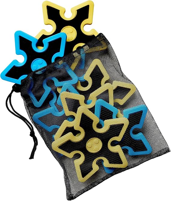 EastPoint Foam Throwing Stars - Pack of 8, Blue & Yellow - Safe Foam Design for Outdoor Games - Lightweight Precision for Axe Throwing Game - Complete Set for Backyard Fun