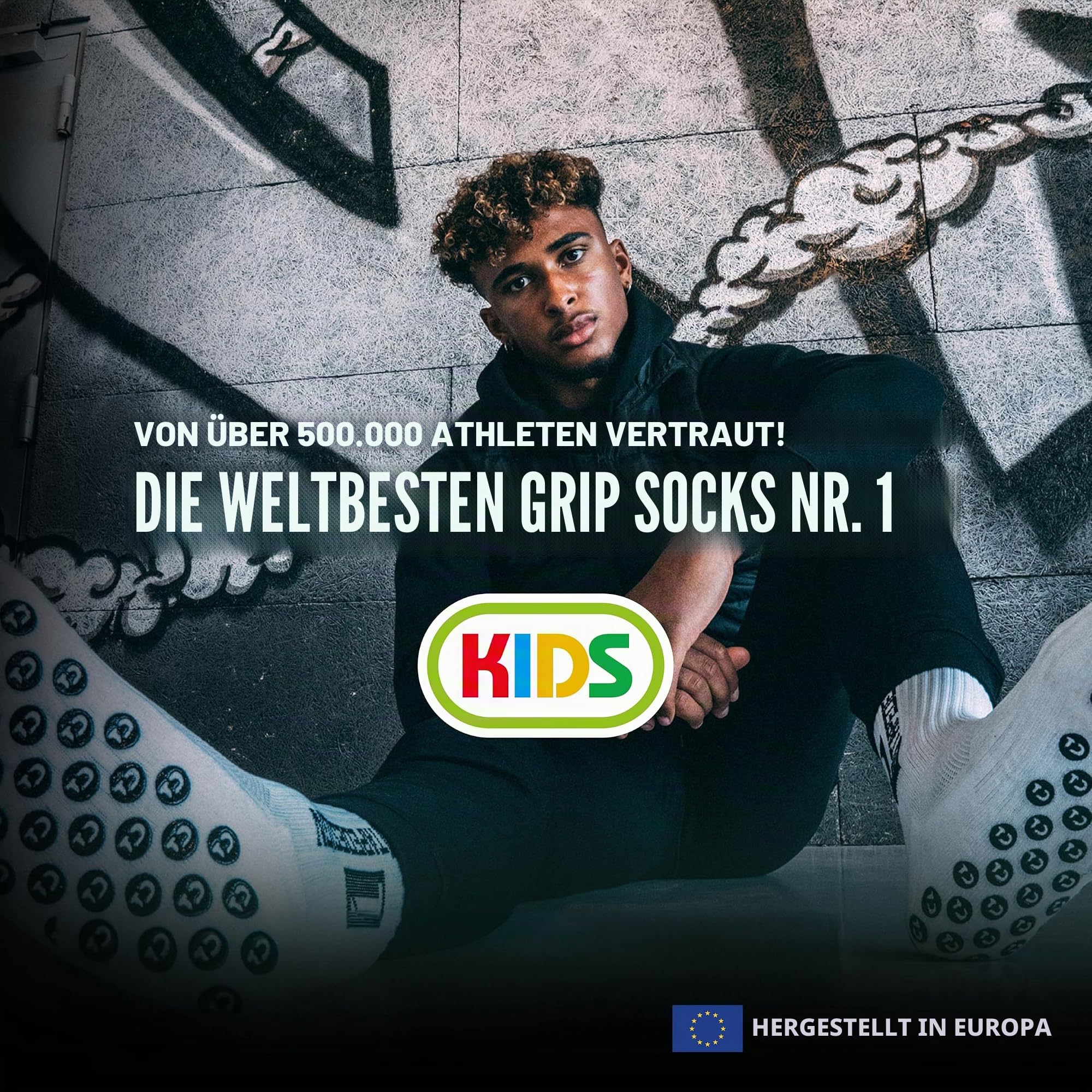 Tapedesign – Doppelpack Allround Socks Kids – 2 Paar rutschfeste Fußballsocken für Kinder – Perfekter Grip & Komfort – Anti-Rutsch-Sportsocken für Training & Spiel