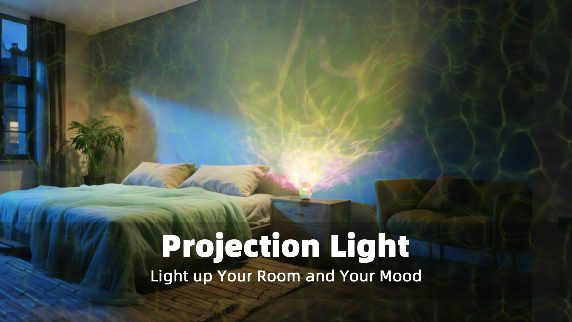 Proiettore Luce Notturna Soffitto Ricaricabile - Effetto Stelle E Onde, Bluetooth, Telecomando, 17 Colori, Per Camera Bambini