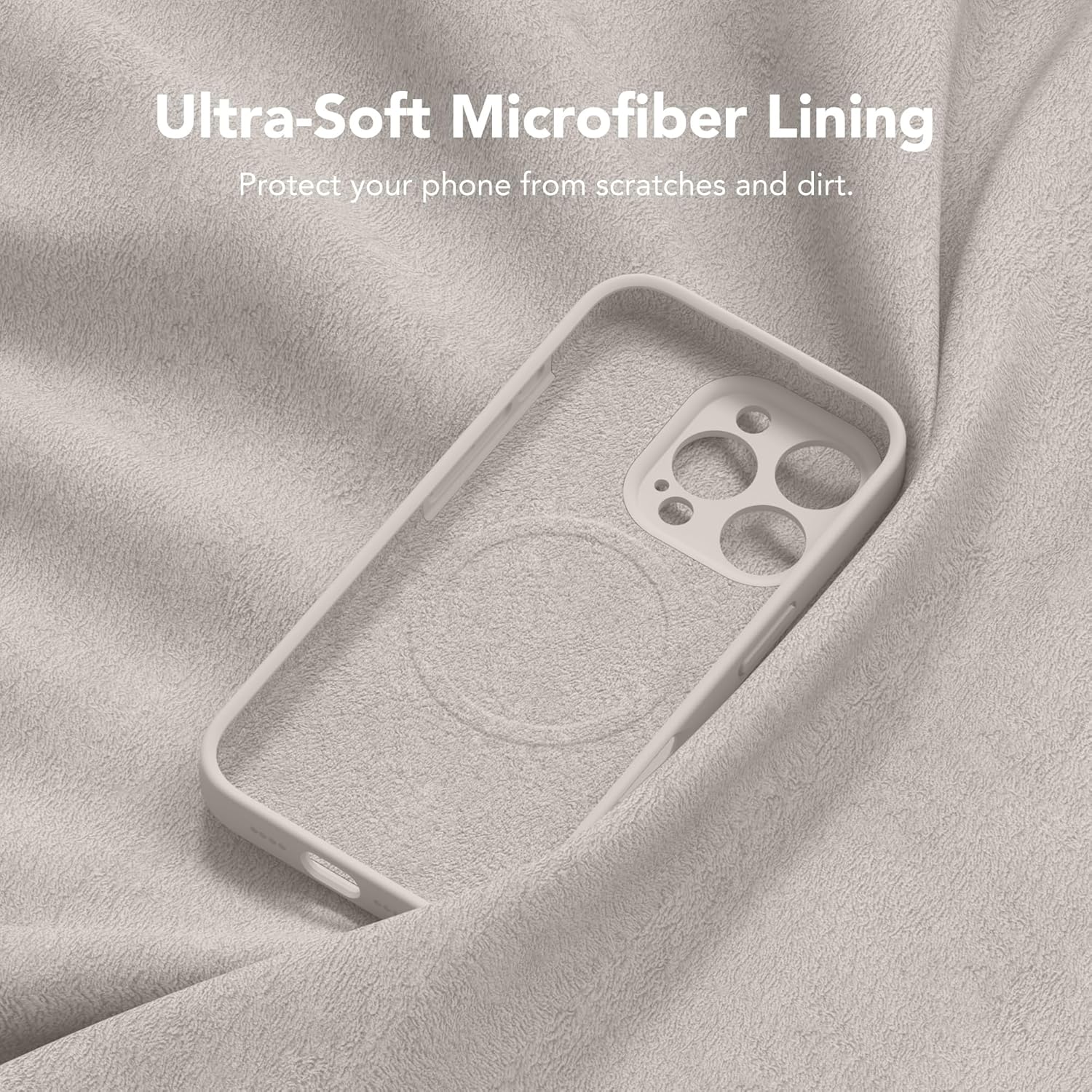 Magnetic for iPhone 16 Pro Case, Compatible with MagSafe, [Full Camera Protection][Screen Protector] Silicone Shockproof Protective Phone Case for iPhone 16 Pro 6.3", Stone - Image 6