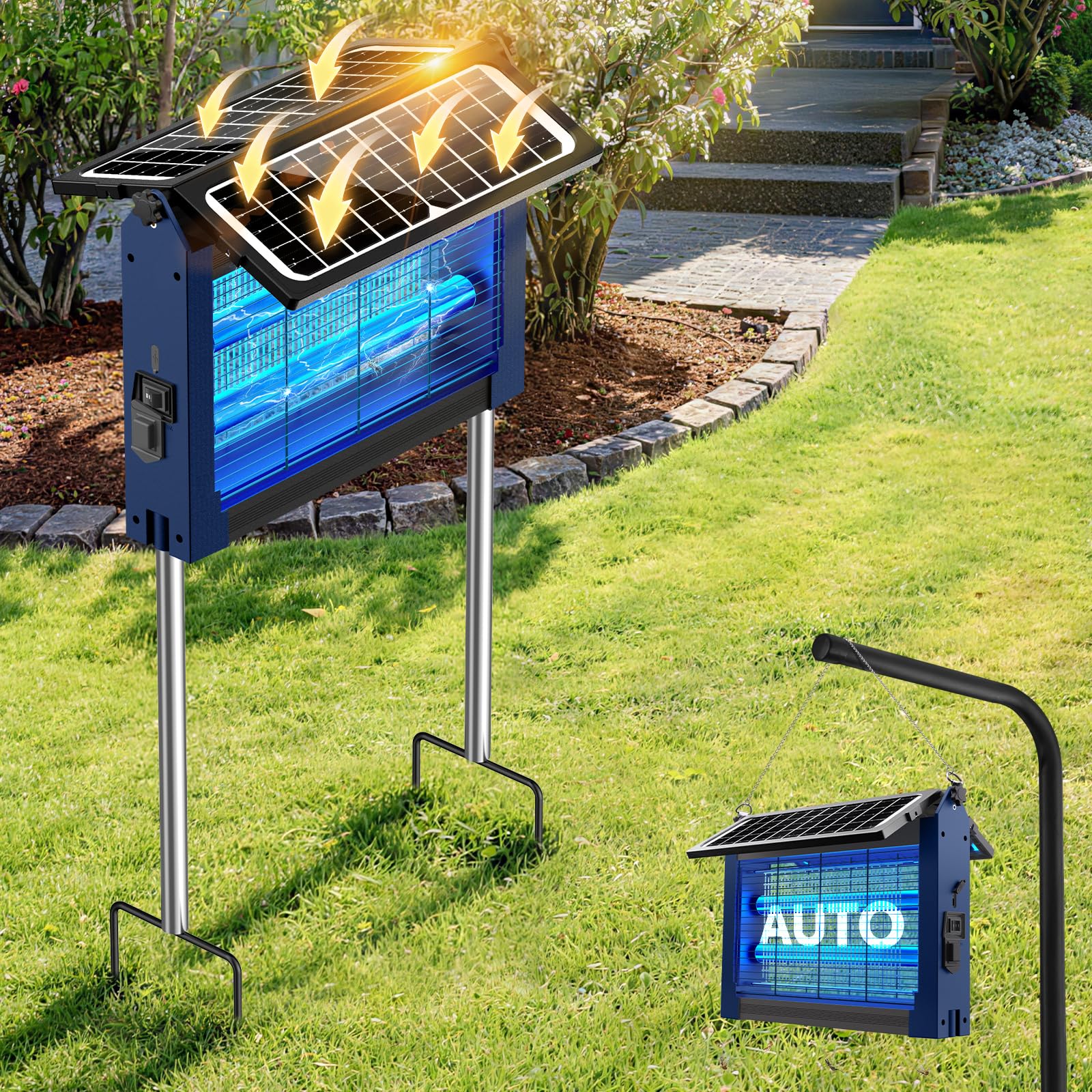 Photo 1 of PhatroyYee Solar Bug Zapper, 4500V Waterproof Outdoor Mosquito Zapper