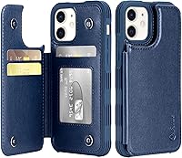 Vista 37 de Arae Funda para iPhone 13 Pro Max - Funda tipo cartera con bolsillos de cuero PU para tarjetas y tapa trasera abatible para iPhone 13 Pro Max 6.7
