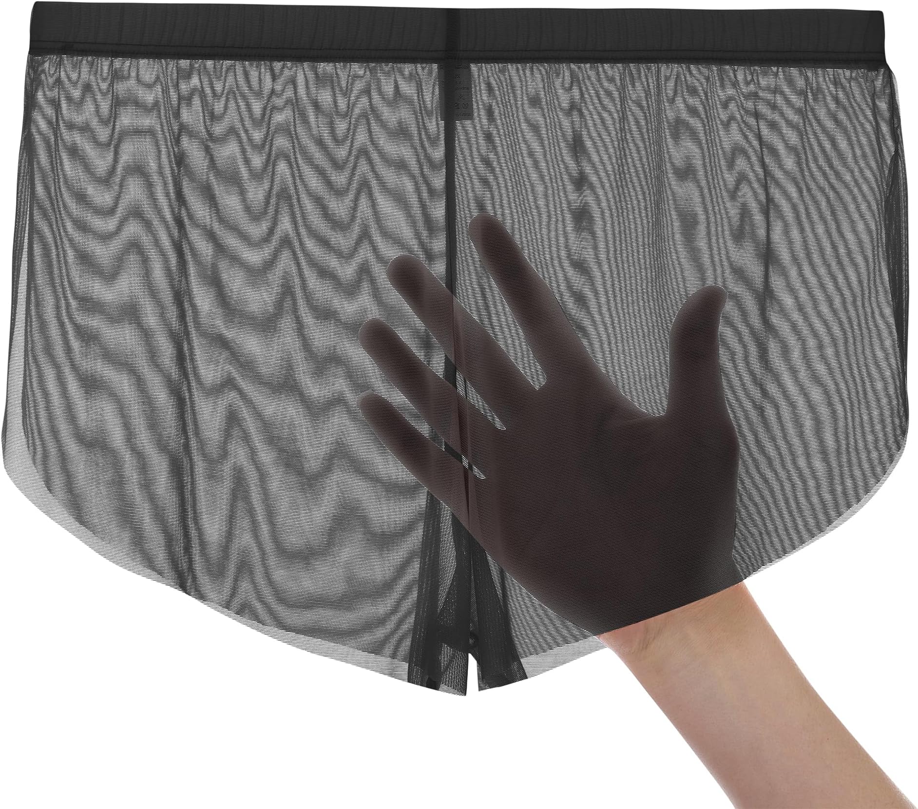 Men’s Sheer Boxer Briefs See Though Micro Mesh Ice Silk Sexy Split Side Bulge Pouch Breathable