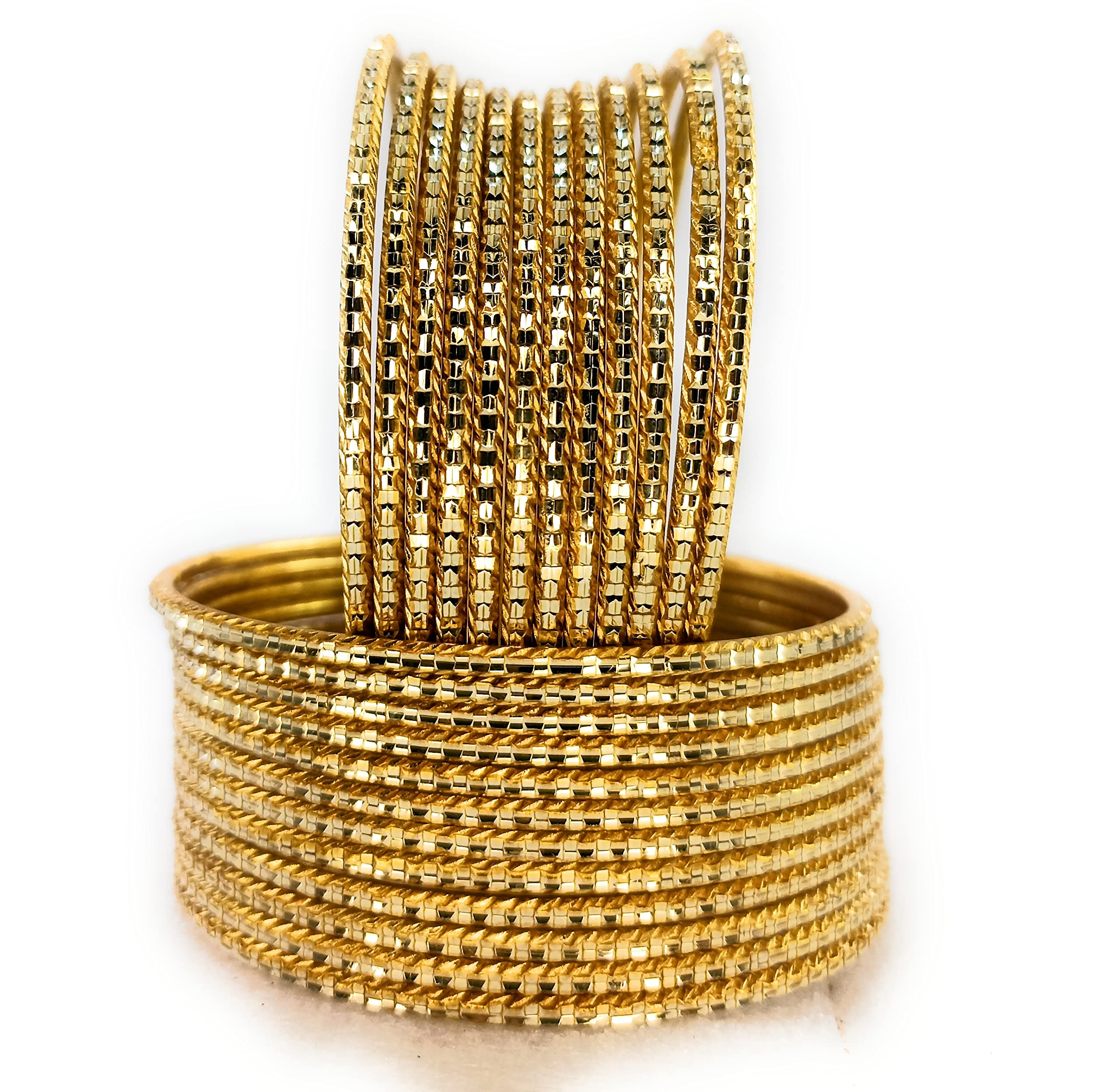 SBS Light Golden Color Metal Bangle set of 24 bangles for women and girls (58 mm diameter(2.4 size)) (B0BGT4W69P) Amazon Price History, Amazon Price Tracker