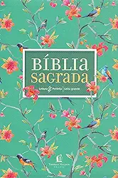 Bíblia NVI, Couro Soft, Flores, Letra Grande, Leitura Perfeita