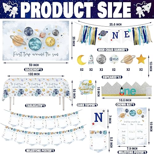 Miniatura 2 de Decoraciones de fiesta de cumpleaños para el primer viaje alrededor del sol, suministros de primer cumpleaños, primer viaje alrededor del sol,