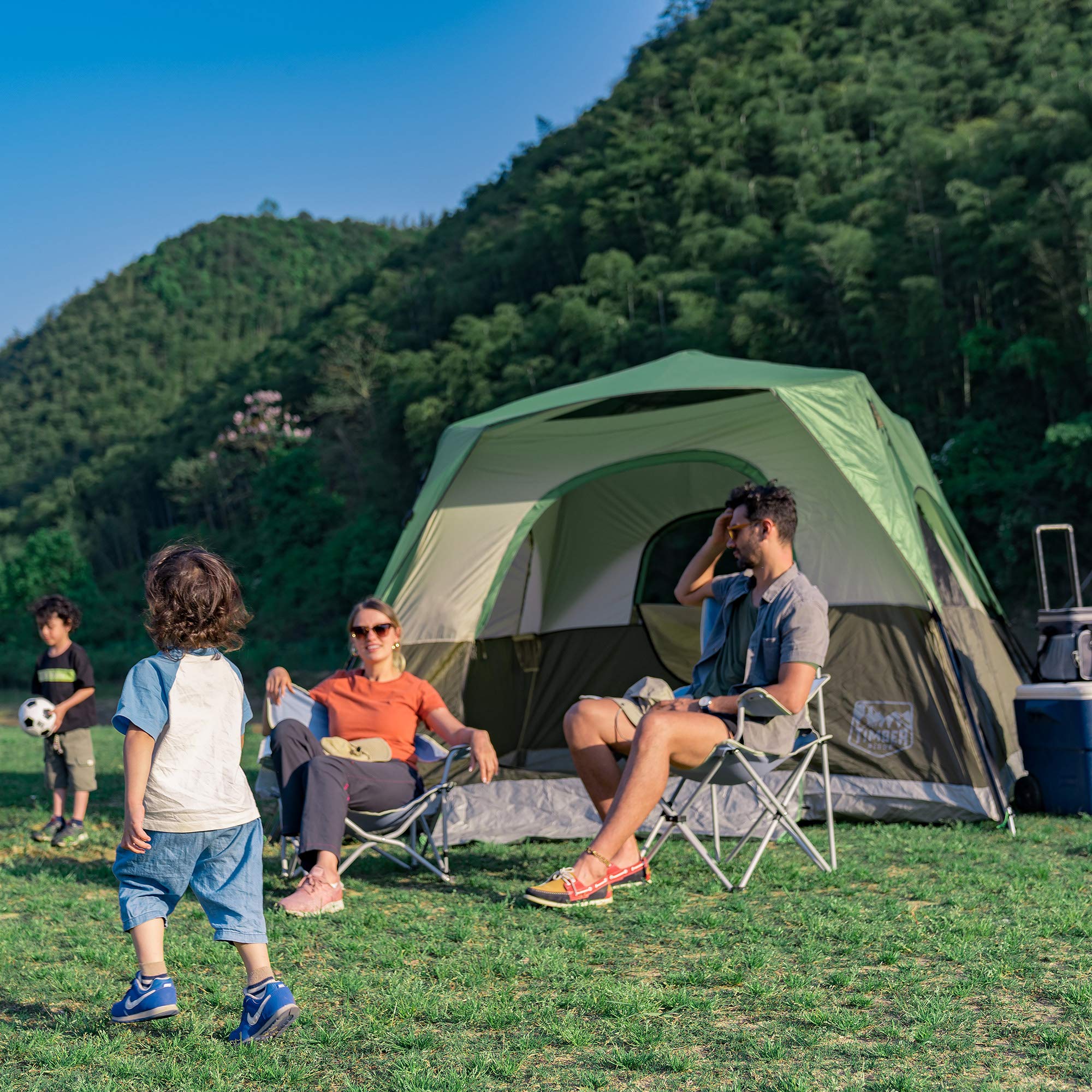 Timber Ridge Camping Tent 6 Person Instant Tent 10x10 Feet Portable