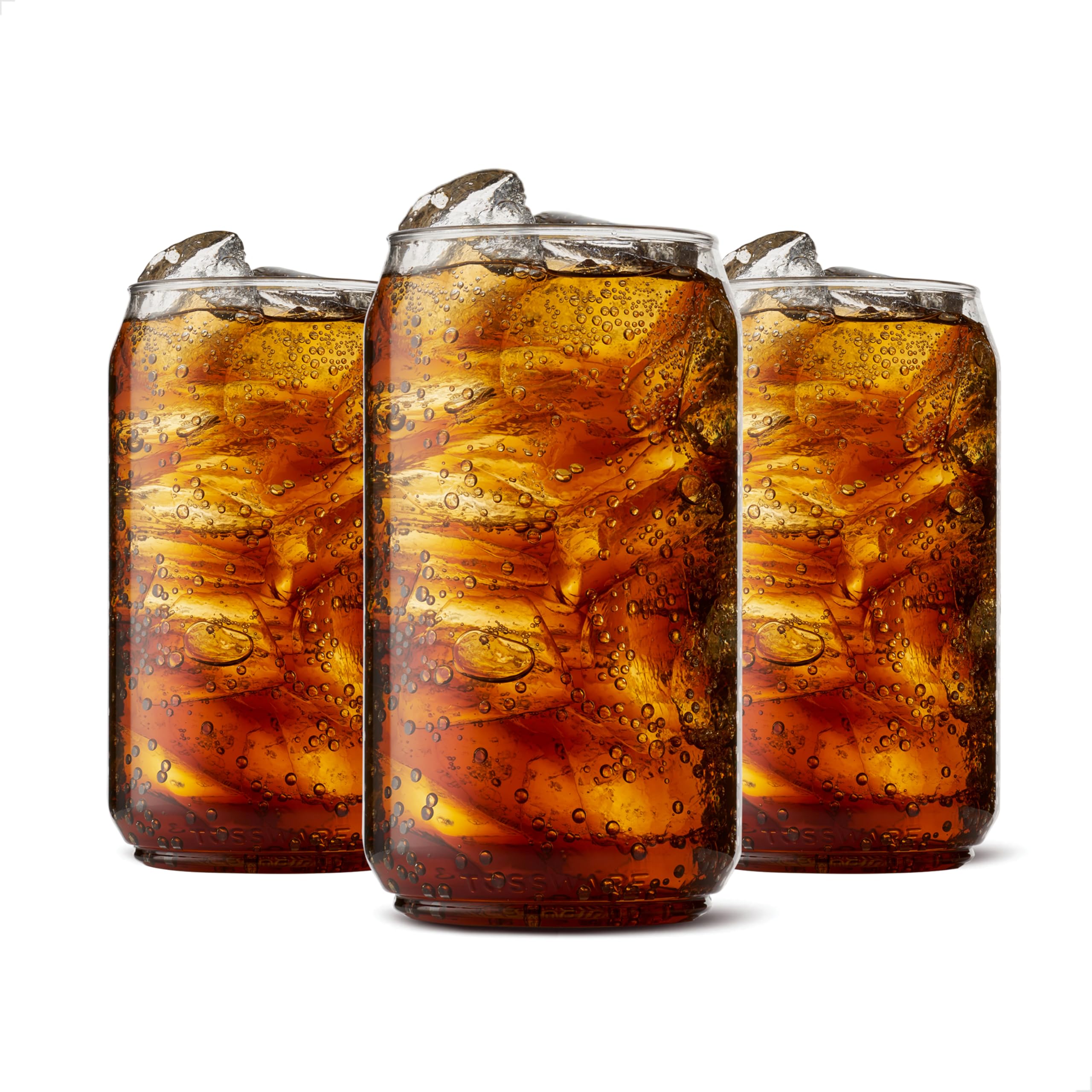 Tossware Transparent Pop 12Oz Can Set Of 12, Premium Quality, Recyclable, Unbreakable & Crystal Clear Plastic Soda Glass