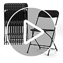 10 PCS Plastic Folding Chair, Portable Commercial Chair, 450 LB Capacity Premium Plastic Folding Chairs, Folding Chair for Wedding Party Outdoor Indoor, Stackable Folding Chairs Black - Image 8