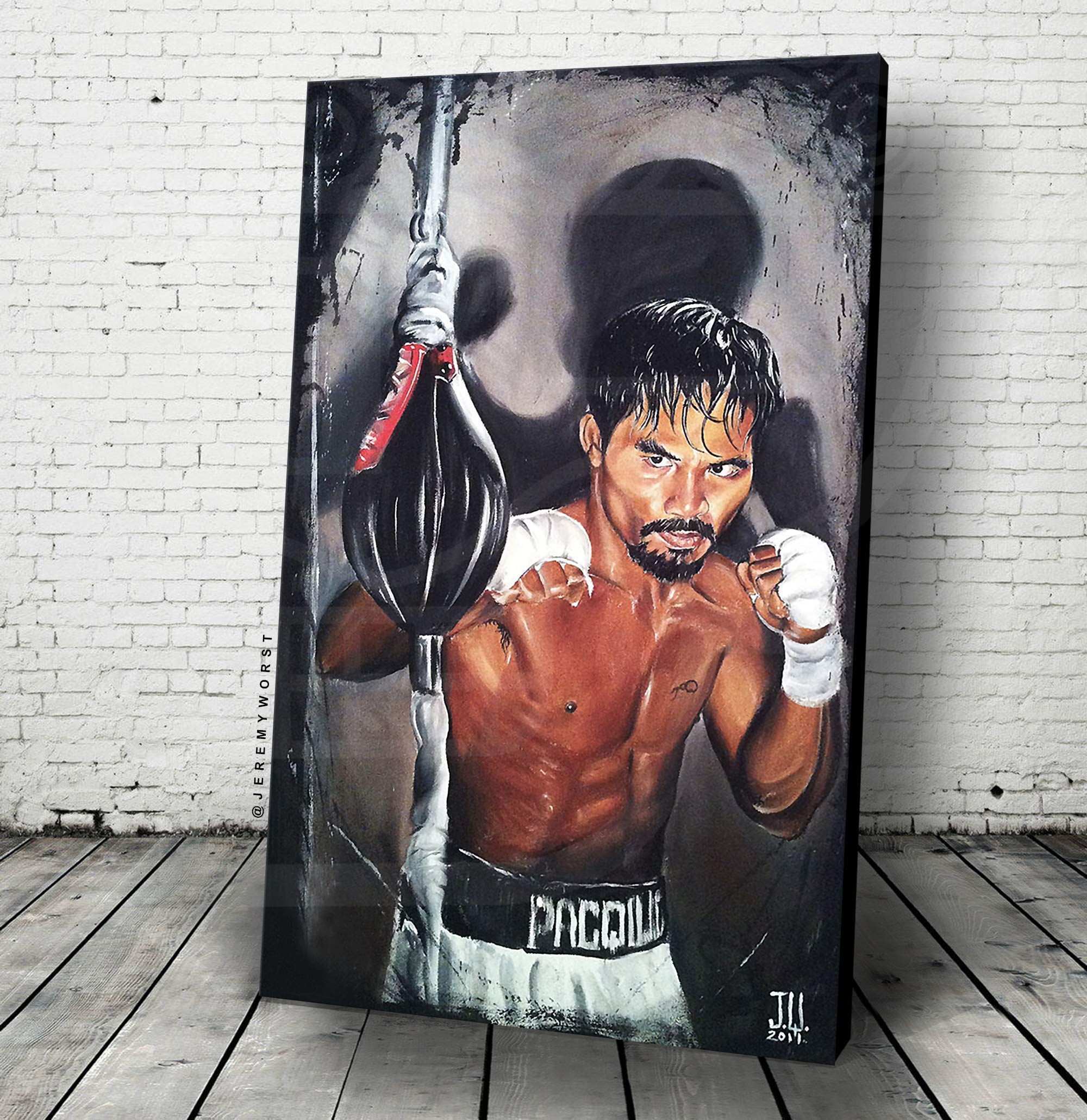 JEREMY WORST"Manny Pac - man Pacquiao" Wall Art Poster or Canvas| Boxing Legend Game room Fight Champ Club Living Room Gifts | Print Ready Clock | Filipino Pride of the Philippines