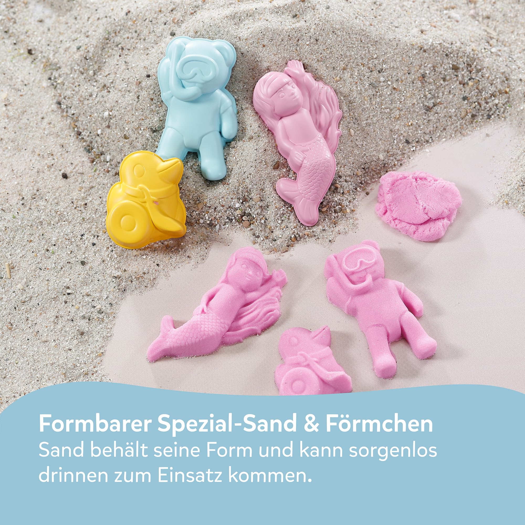 BABY Born Strandüberraschung Set mit Badeanzug im Meerjungfrauen-Print, Sandförmchen, formbarem Sand, Eimer und 5 Überraschungen für 43cm Puppen