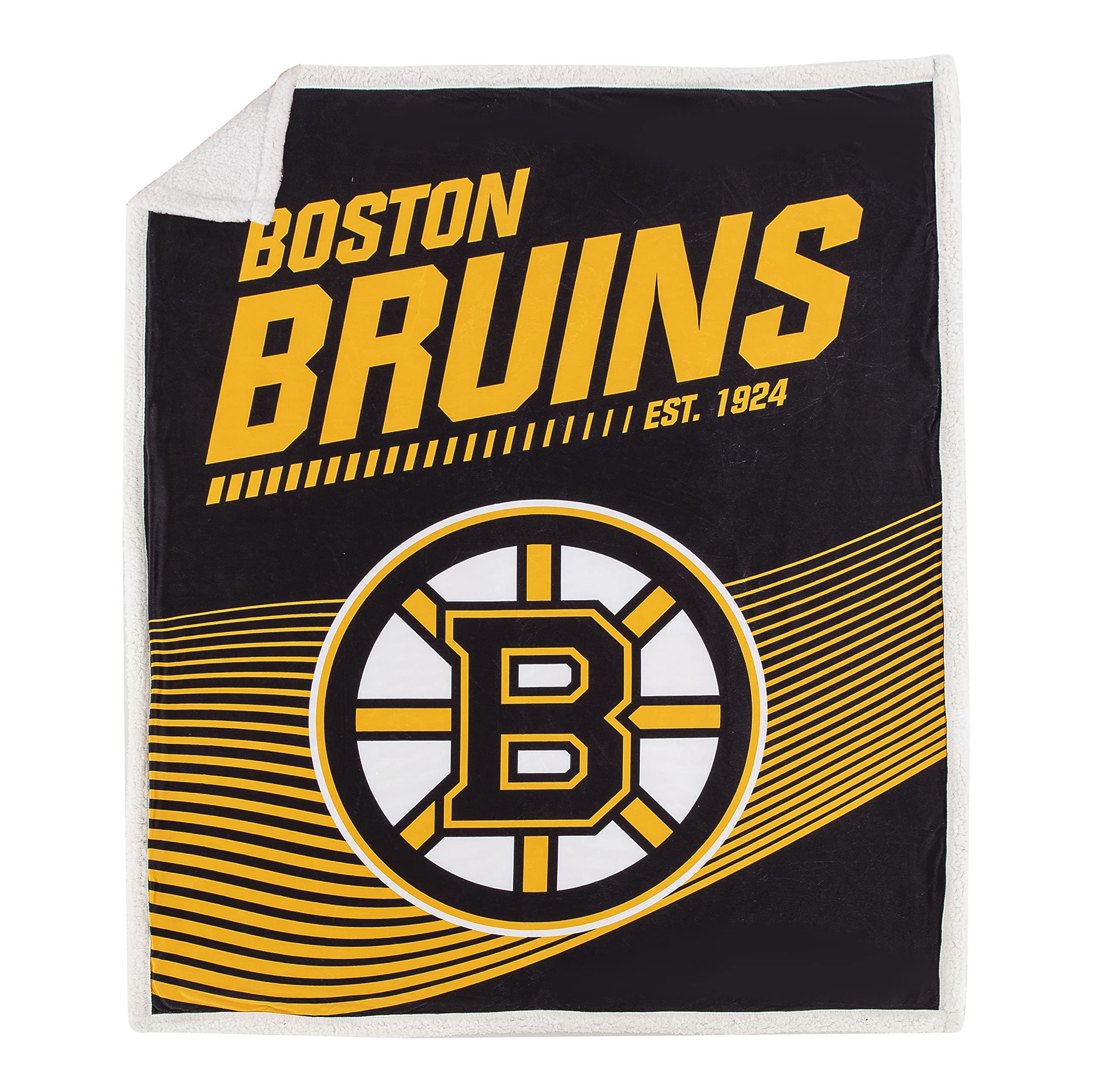 The Northwest Company NHL Boston Bruins Mink Sherpa Throw Blanket, 50