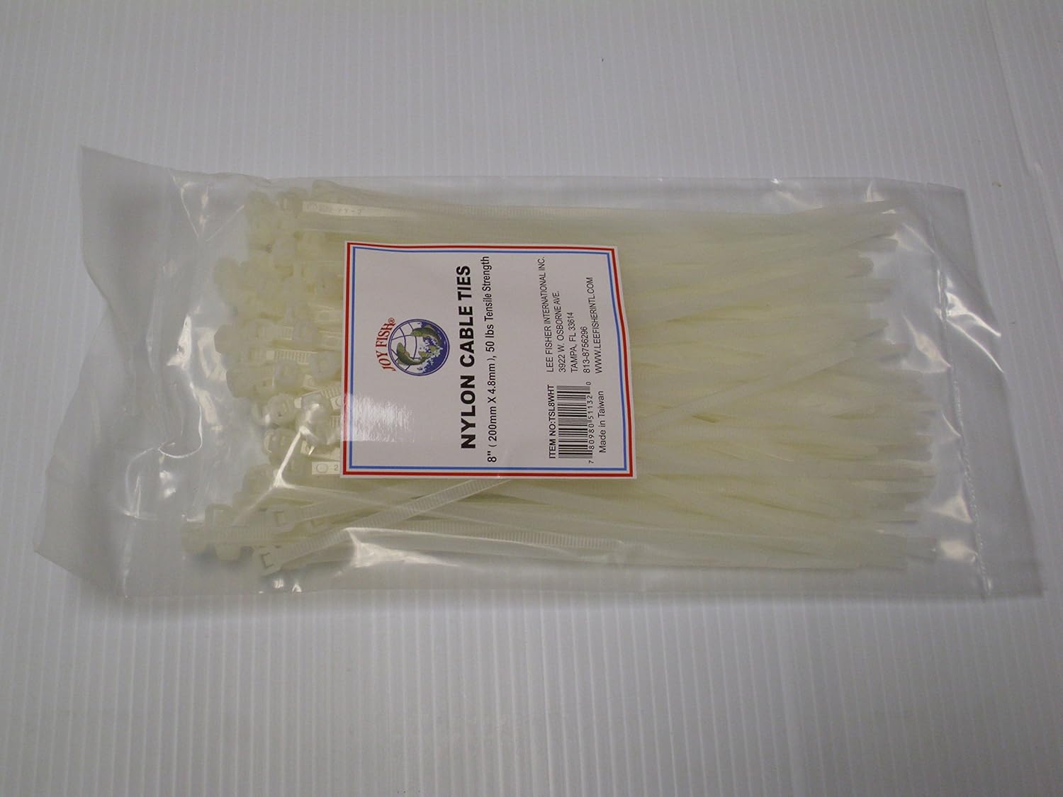 Joy Fish 14.6" Heavy Duty Nylon Cable Ties, 50 lb Test, 100 PC, White