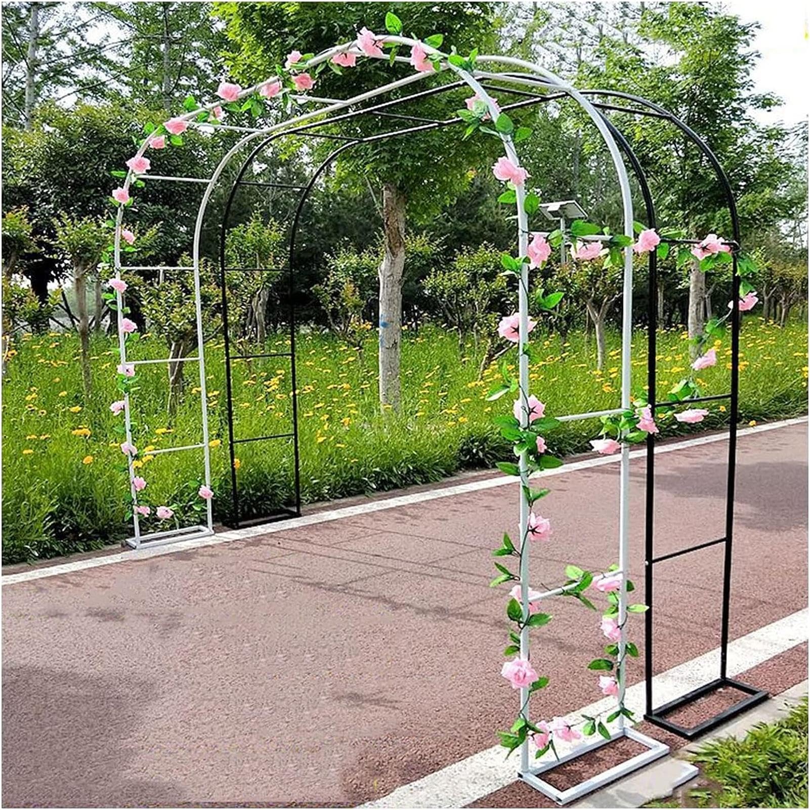 Arco Da Giardino 120x220cm 180x220cm 240x220cm Arco In Metallo Per Rose Rampicanti, Arco Di Nozze Arco Pergolato Da Giardino Con Base, Resistente,300x220x40CM