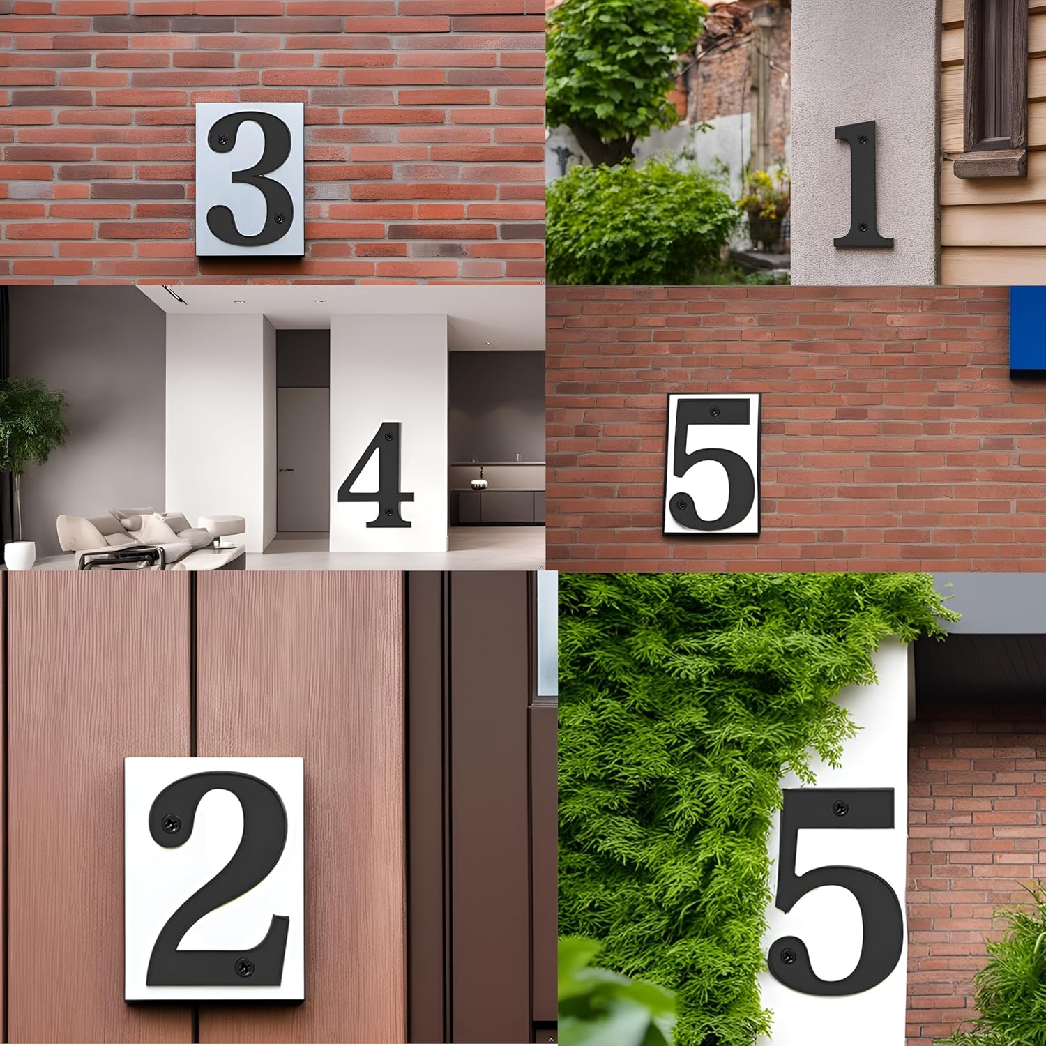 Unique 5-Inch High Acrylic House Numbers - Rustproof & Anti-fade Mailbox Number/Float or Flush Mount - Enhance Home Address Visibility/Black Finished/Number 3