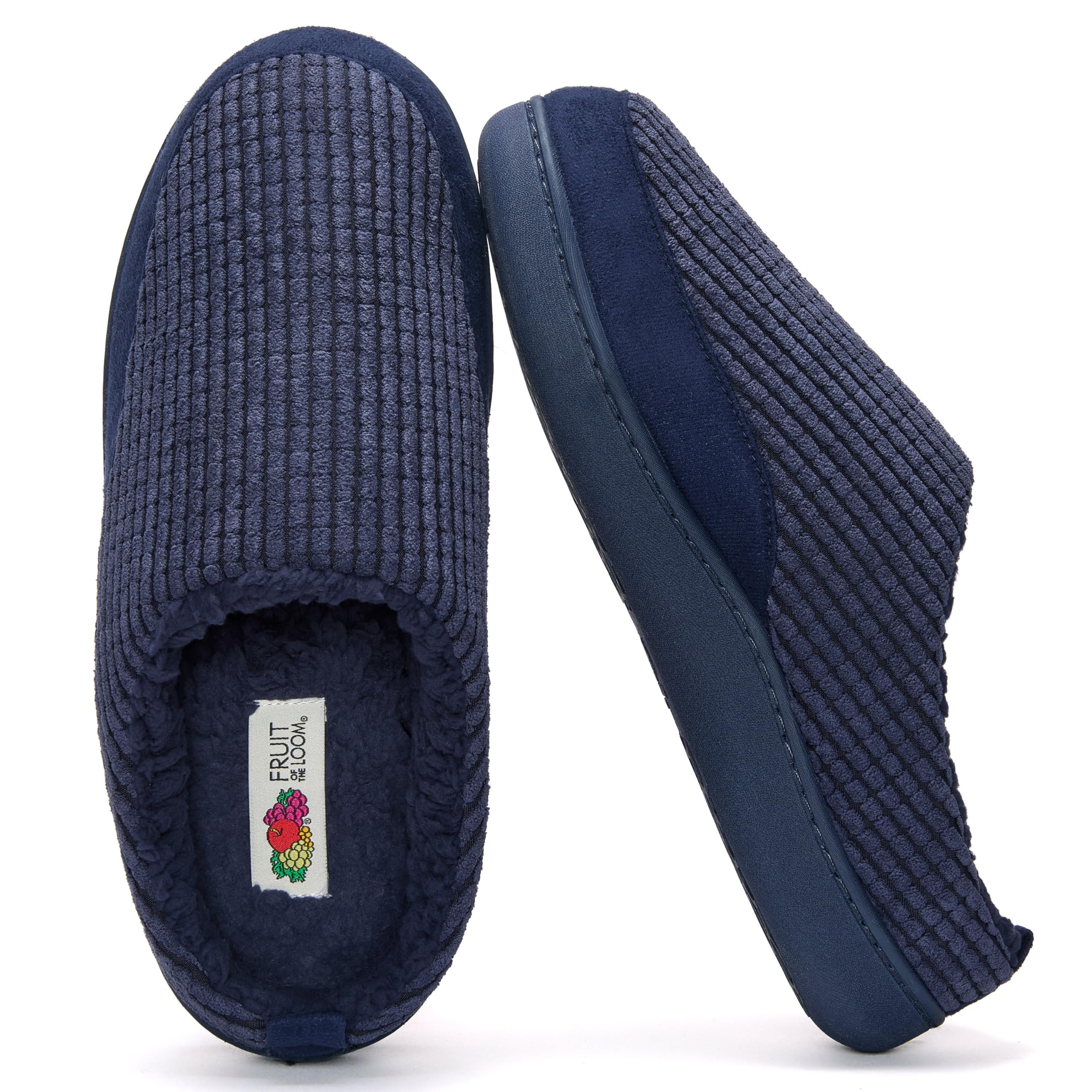 Fruit of the Loom Mens Waffle Clog Slippers - Fleece Memory Foam Sole - Indoor Outdoor Pantuflas Machine