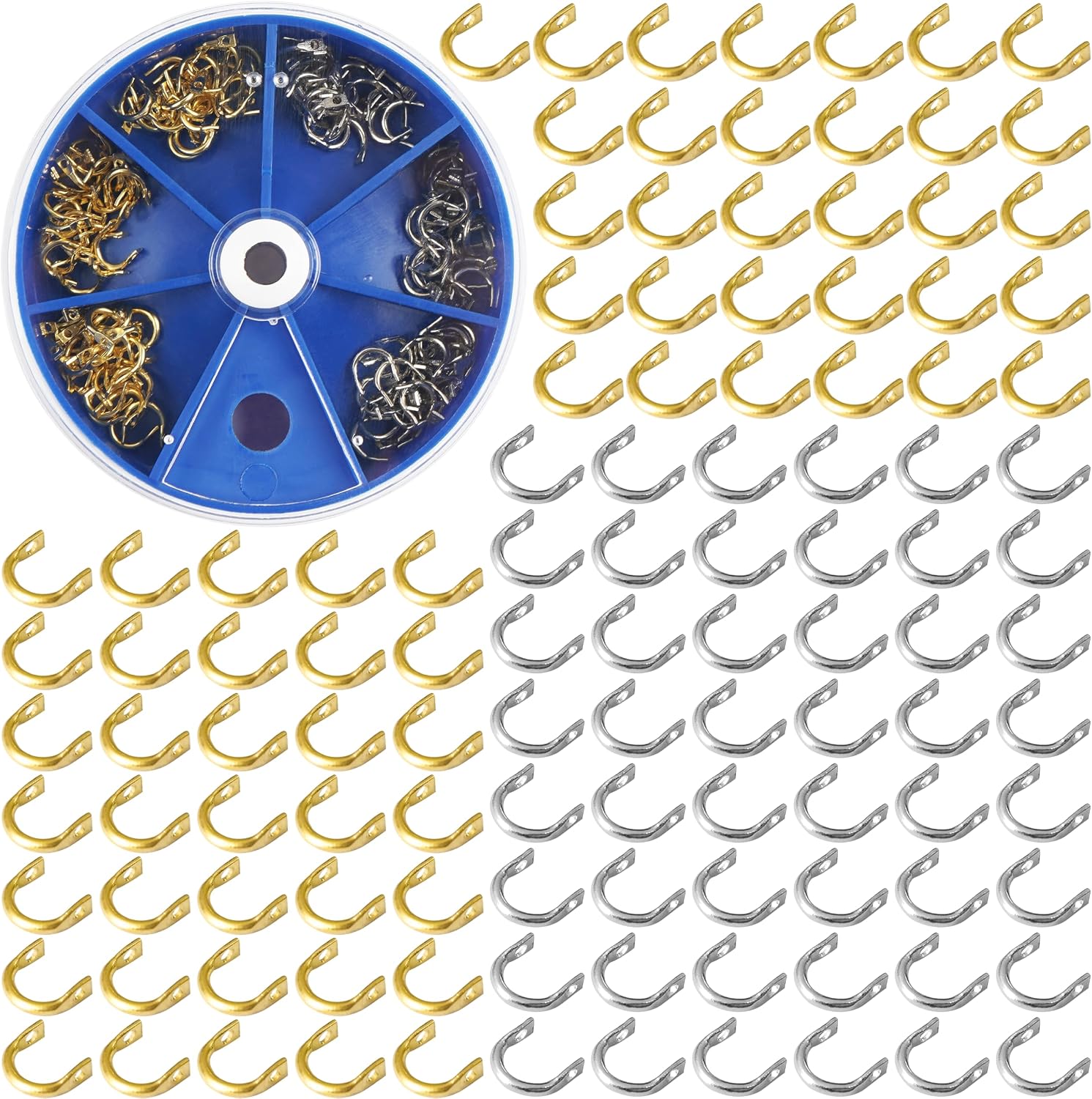 Fishing Spinner Clevis Kit,400pcs Easy Spin Spinner Clevis Quick Change Spinner Blades Clevis Folded Clevis for Lure Making Supplies Walleye Spinner Rig Crawler Harness Spinner Making Clevis