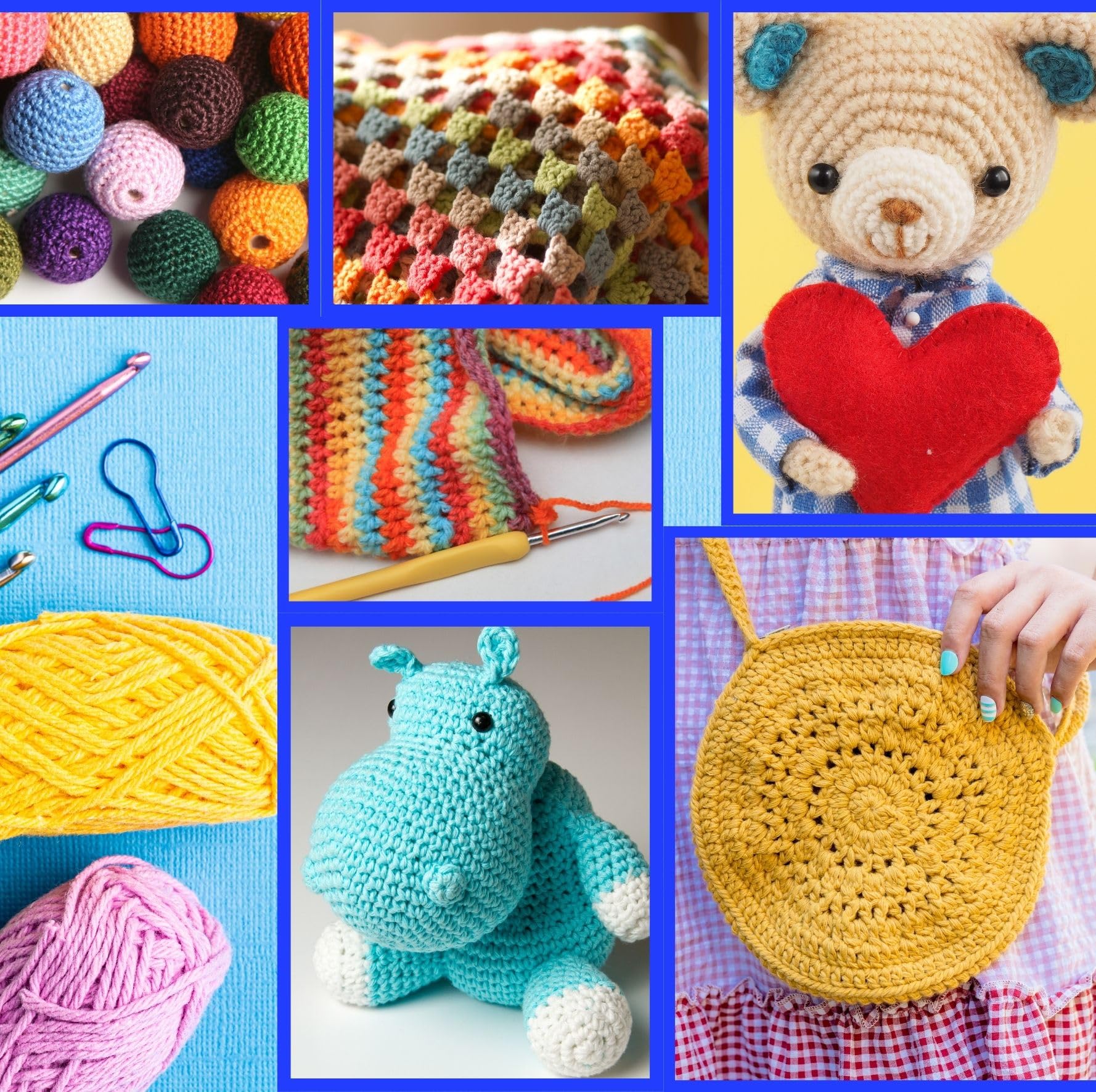 SusggO 96 sztuk Zestaw Szydełkowy Dla Początkujących Pełny Szydełko Amigurumi Zestaw Startowy Szydełka Akcesoria Kłęby 25gr60% Bawełna 40% Akryl Torba do przenoszenia, Instrukcja Case Nauka Szydełka