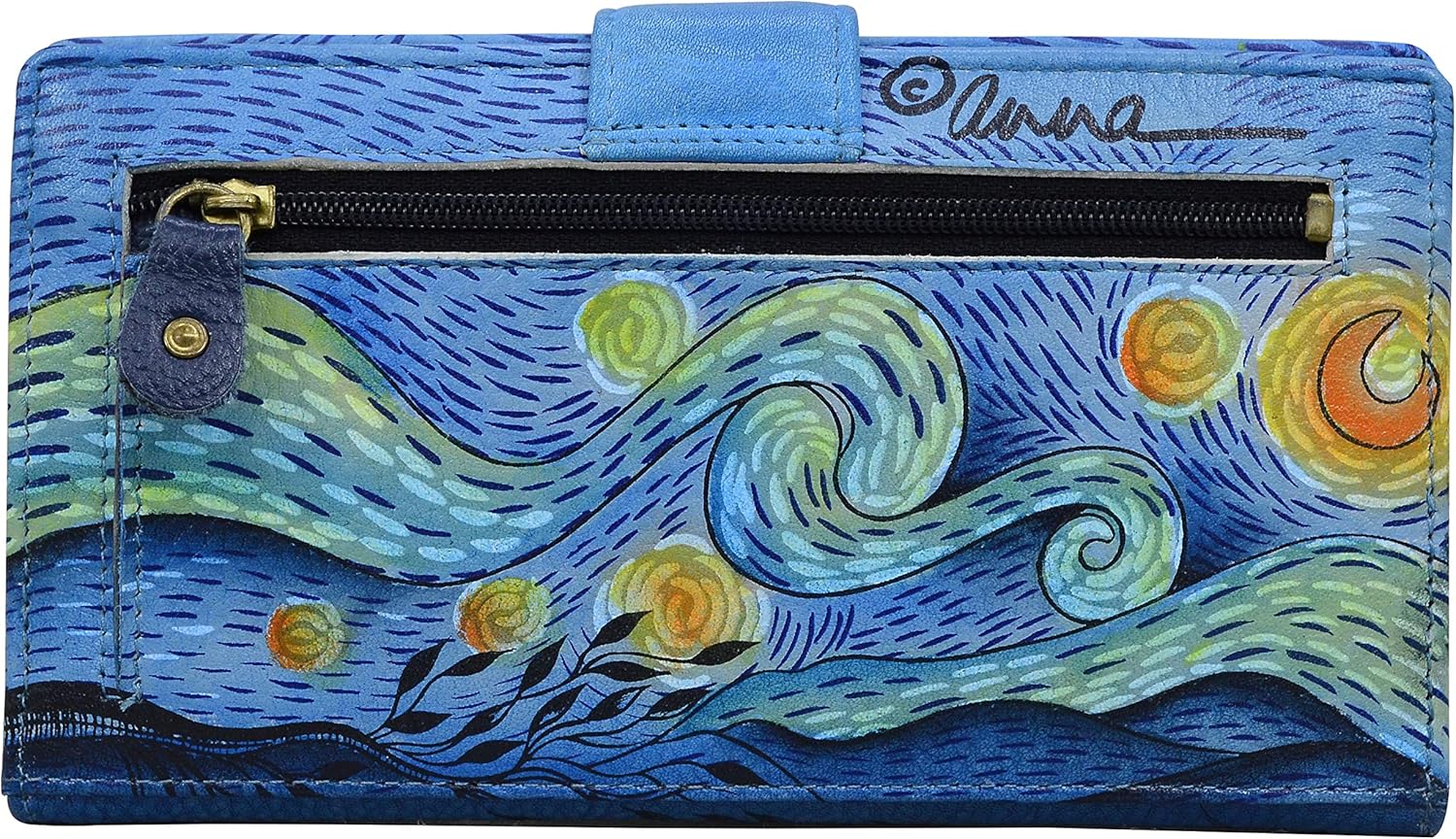 Anna by Anuschka Women's Hand Painted Genuine Leather Two Fold Organizer Wallet - Image 2