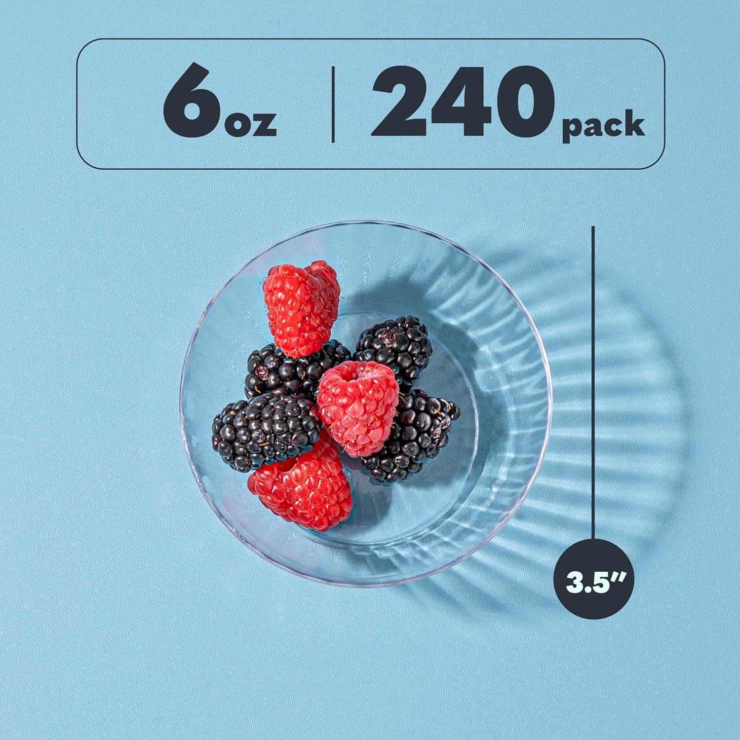 PLASTICPRO 240 Pack Crystal Like Clear Disposable Plastic Plates Dinner Plates 6 ounce Bowls for Special Occasions Parties