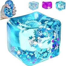 Kiedle Premium Big Stress Ball with Snowflakes, Odor-Free Slow Rise, Non-Toxic, Cute Sensory Squishy Squeeze Fidget Toy, US-Family Owned, Easy to Clean, Durable, Gift-Ready, CPC & ASTM Certified 3+