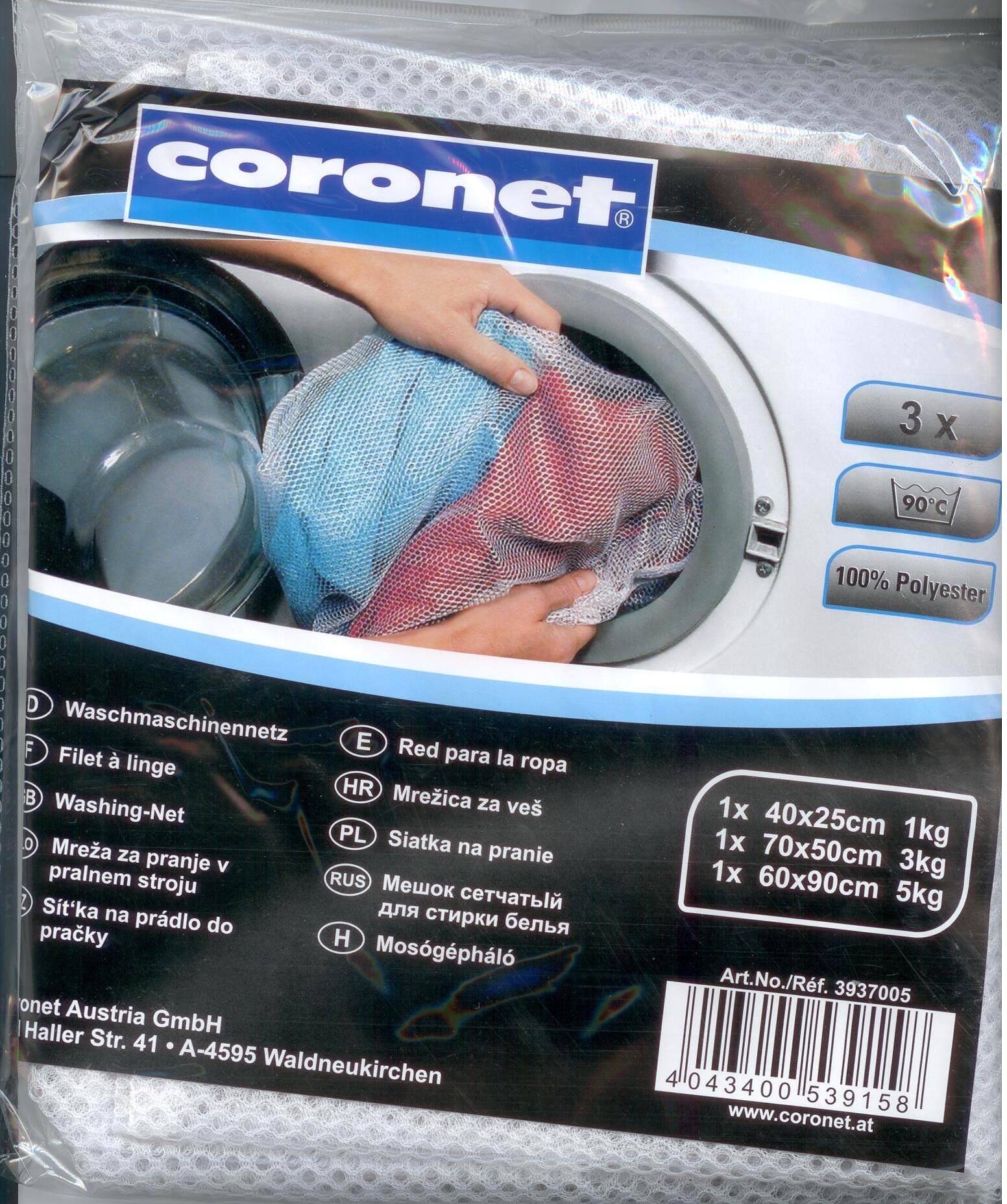 Coronet 3 Pieces Washing Net Set, Assorted, 30 x 30 x 30 cm