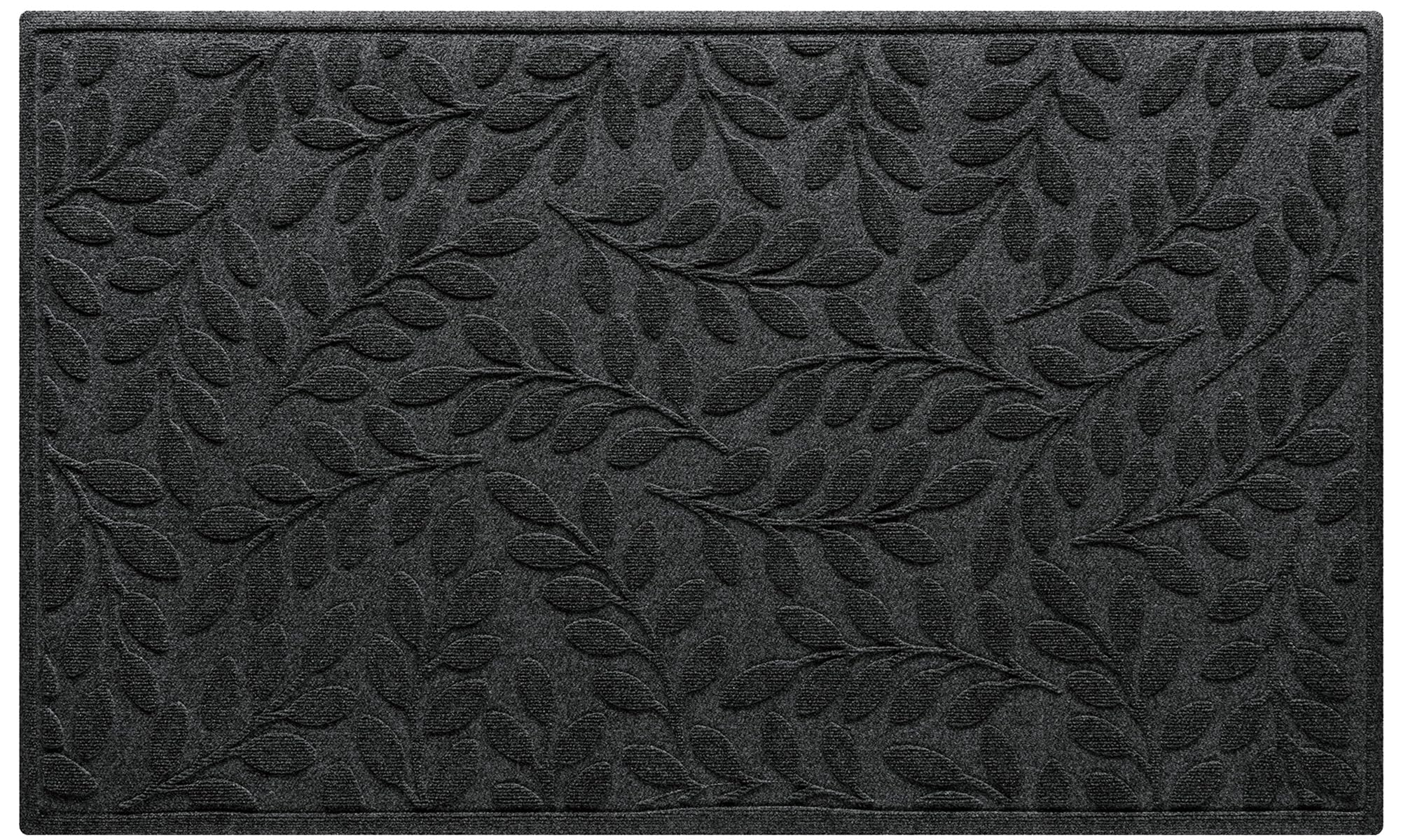WaterHog Brittney Leaf Front Door Mat Indoor Outdoor Entrance, Absorbent All-Weather Doormat with Non-Slip Rubber Backing, Dirt & Moisture Trapper,