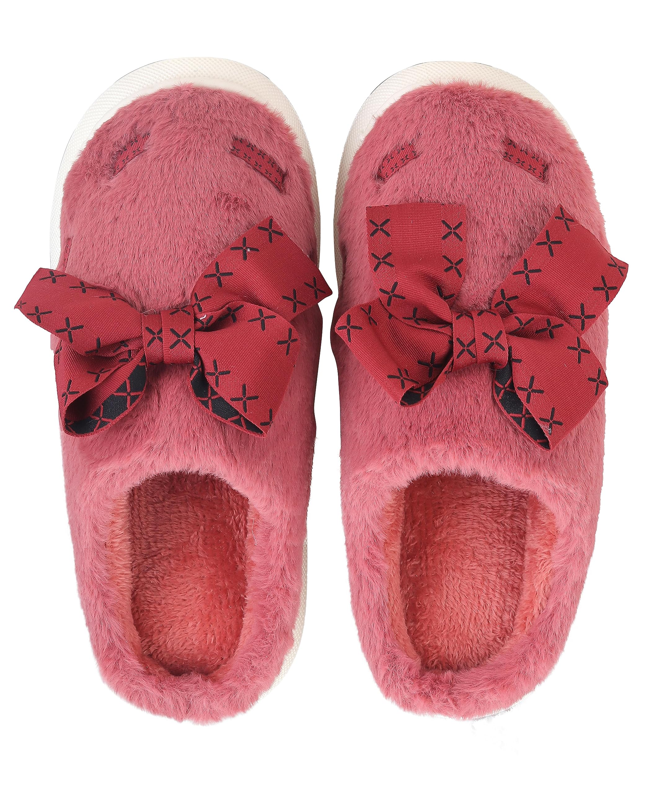 CASSIEY Womens Winter Home Indoor Bow Knot Design Fur Slipper- Pink (B0CGDL9ZGP) Amazon Price History, Amazon Price Tracker
