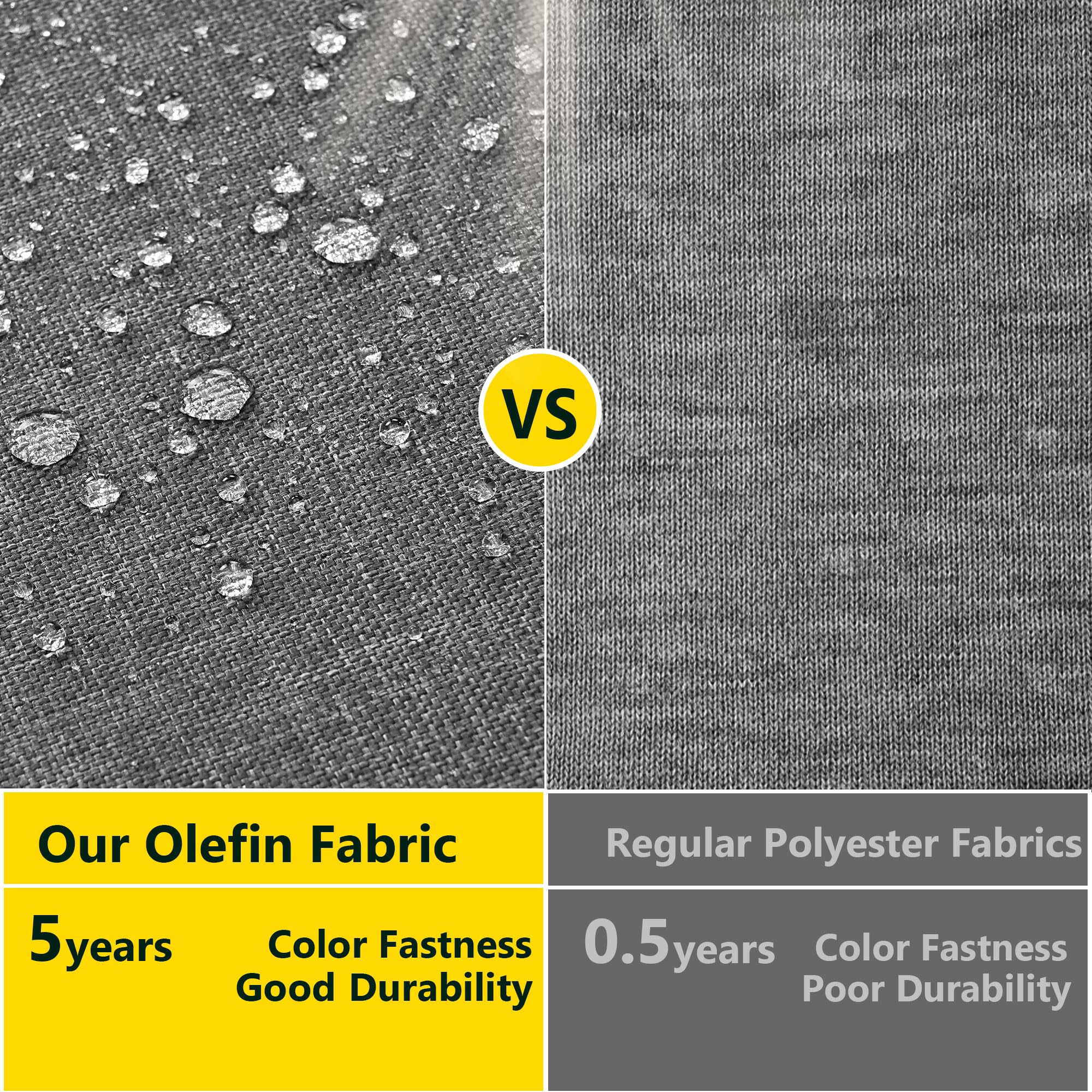 ZJEYEJZ Outdoor Chair Cushion Set, Thickened 24 x 24 x 5 Inch Patio Furniture Cushions, Waterproof & Fade Resistant Outdoor Seat Cushions with Ties for Chair Sofa Couch (Dark Gray)