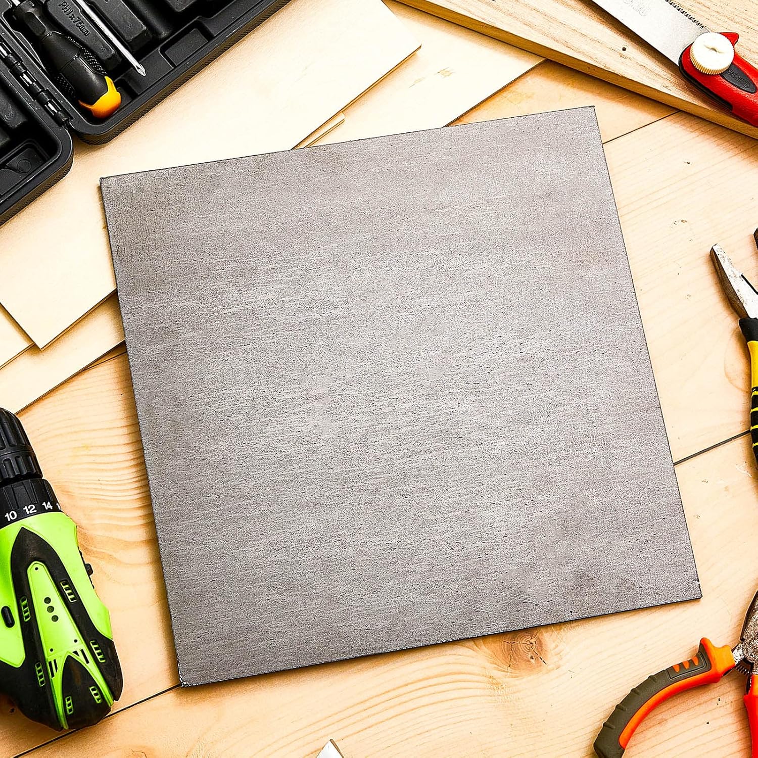 LEIFIDE 1/4 Hot Rolled Steel Plates, A36 Steel Base Plate, Weldable Metal Plates for Structural Support and Industrial Use(2 Pieces,1/4 x 12" X 12")