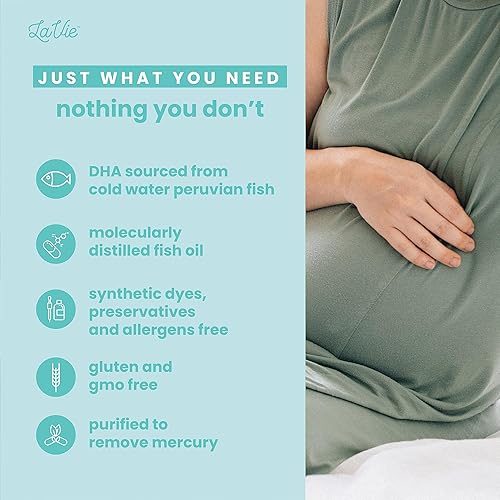 Miniatura 4 de LaVie Vitaminas prenatales con jengibre, DHA, ácido fólico y hierro, imprescindibles para el embarazo para el desarrollo cerebral y corporal del